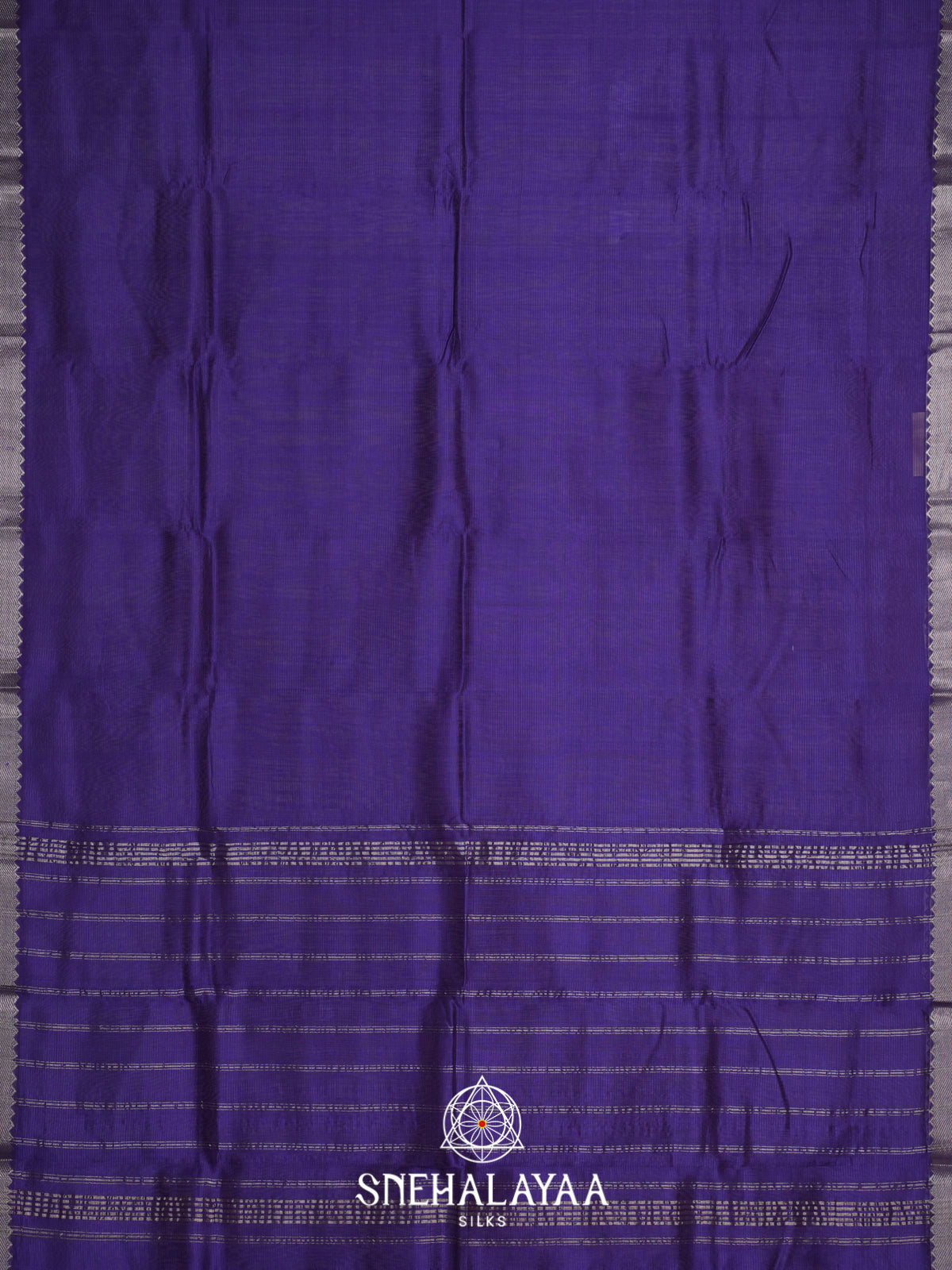 Blue  Mangalagiri Silk Cotton Saree with Printed Blouse