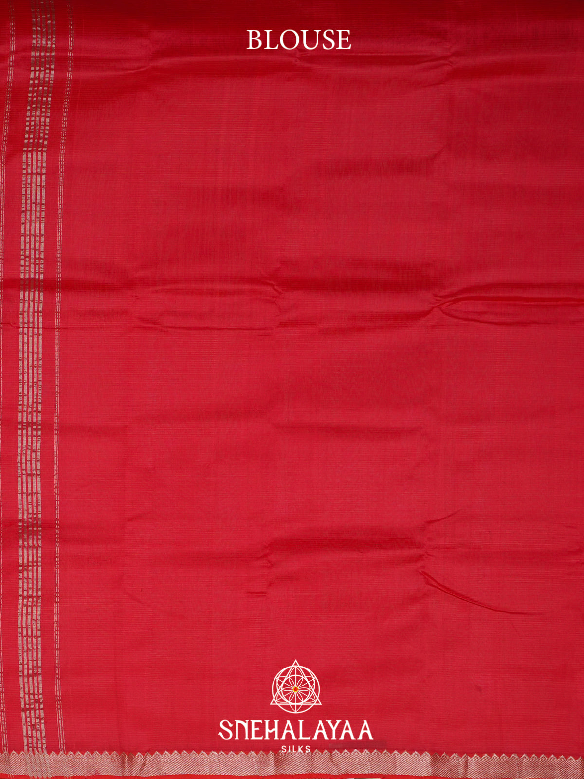 Red  Mangalagiri Silk Cotton Saree with Printed Blouse