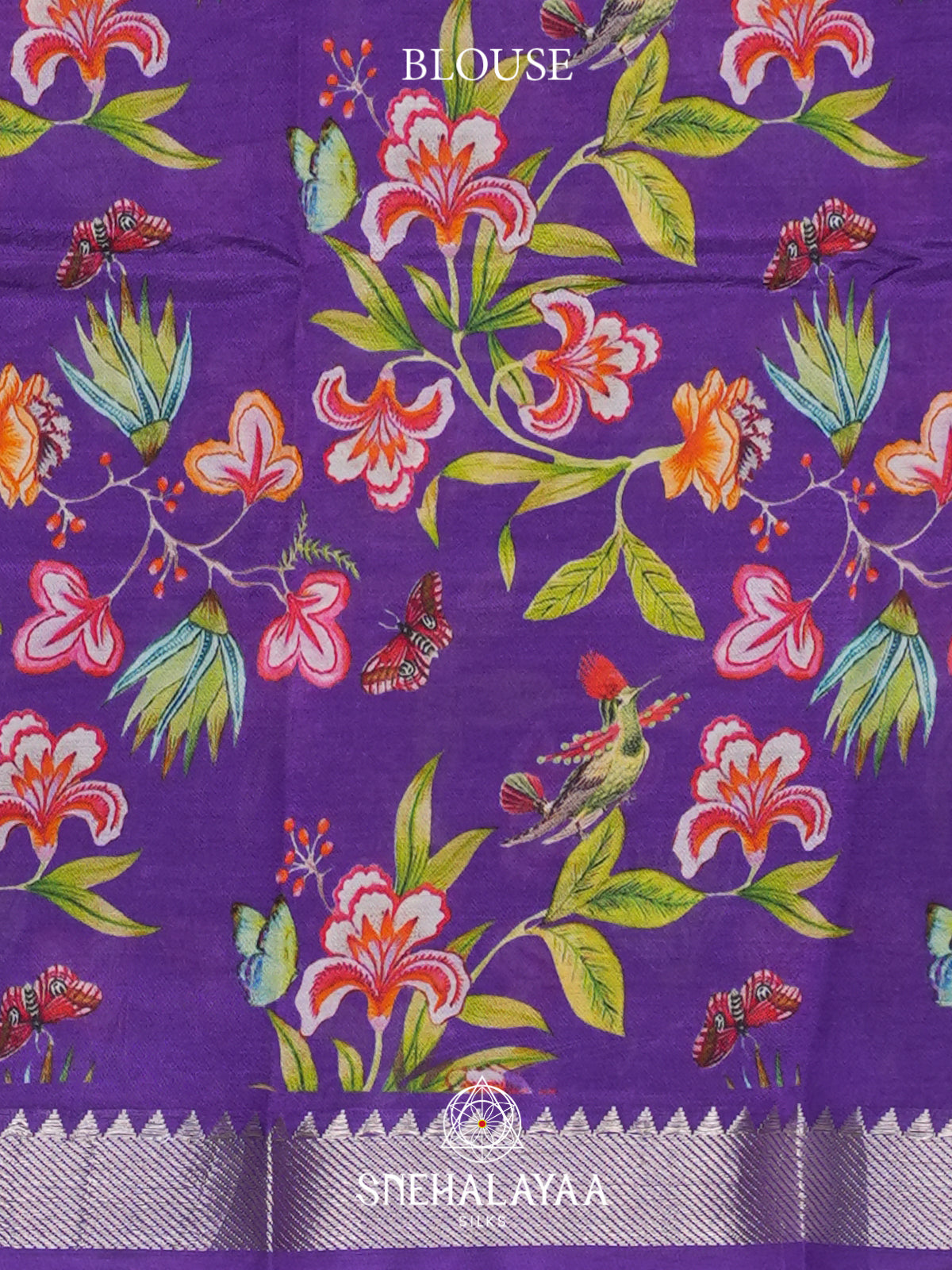 Lime Green  Mangalagiri Silk Cotton Saree with Printed Blouse