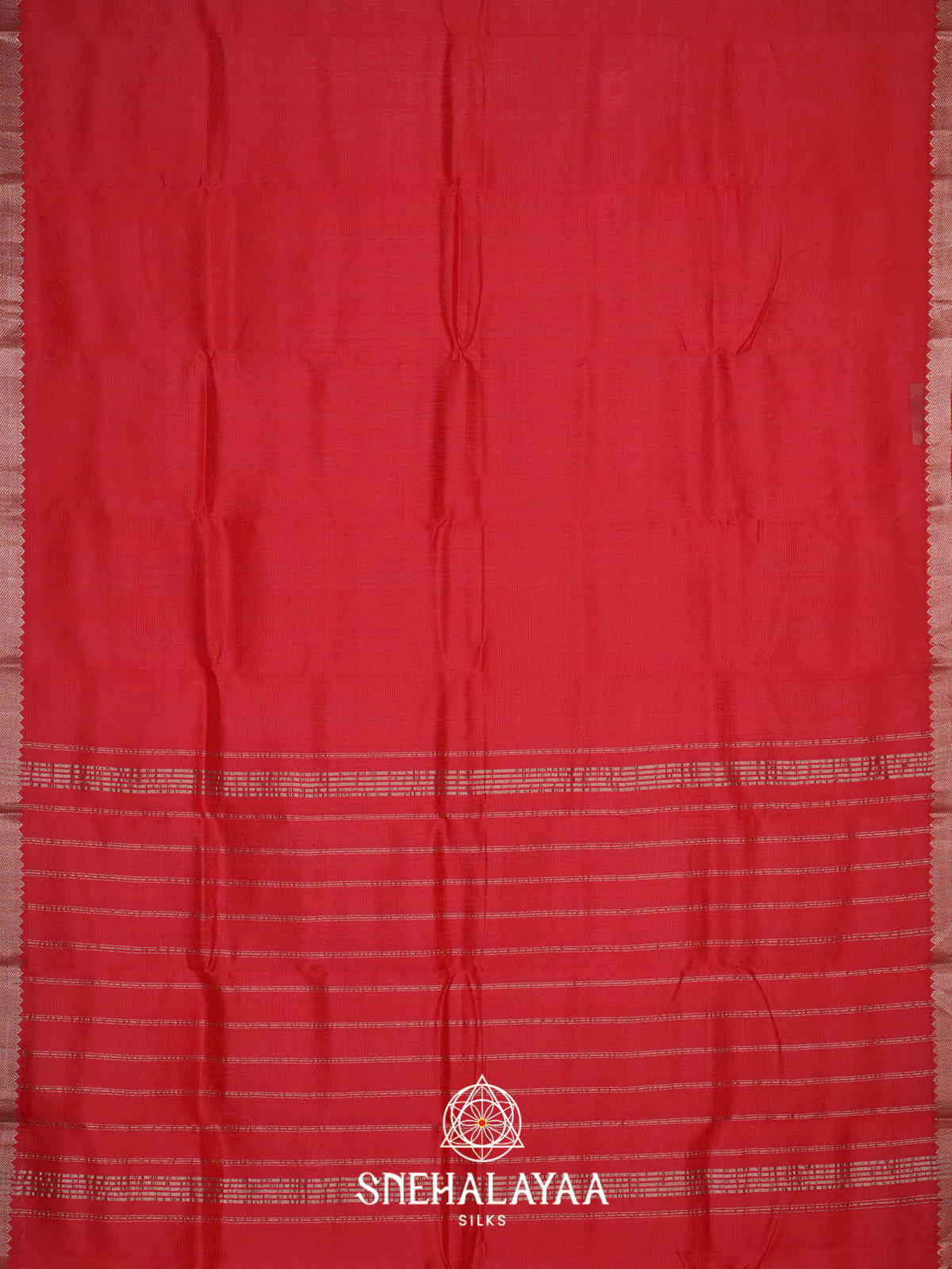 Red  Mangalagiri Silk Cotton Saree with Printed Blouse