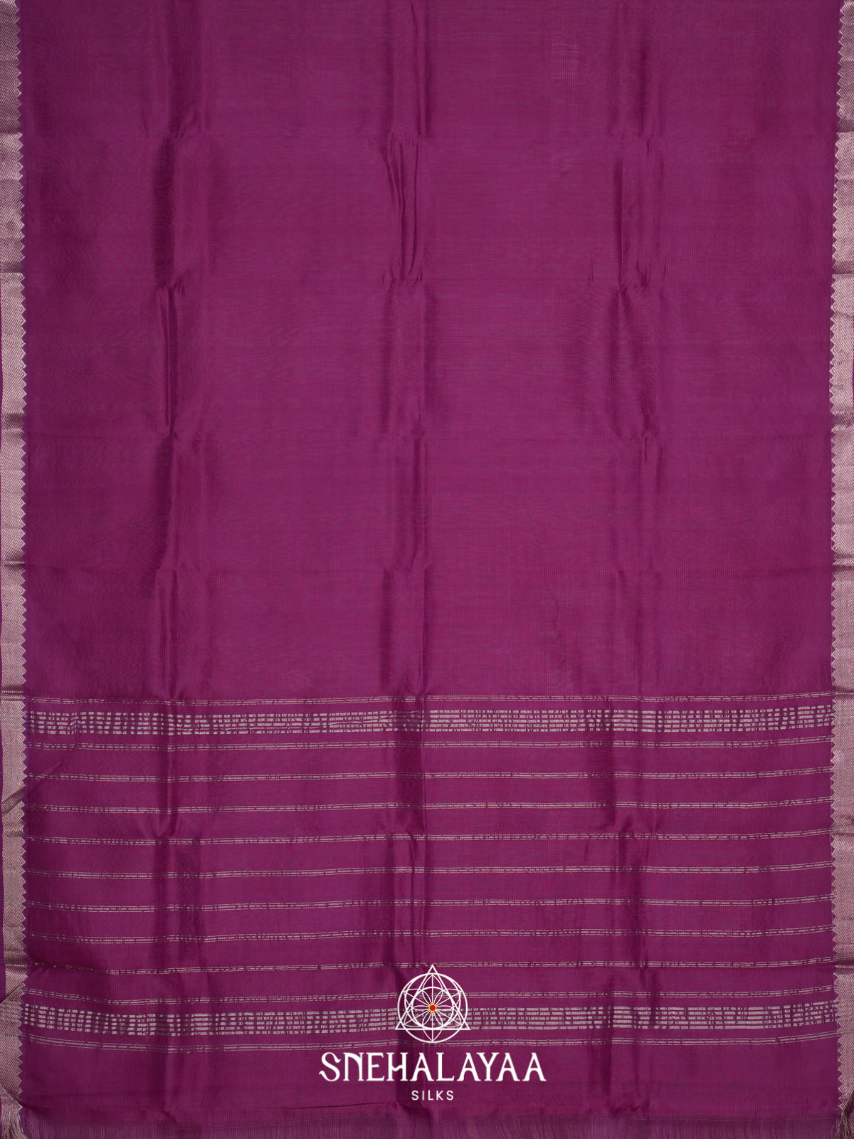 Purple  Mangalagiri Silk Cotton Saree with Printed Blouse