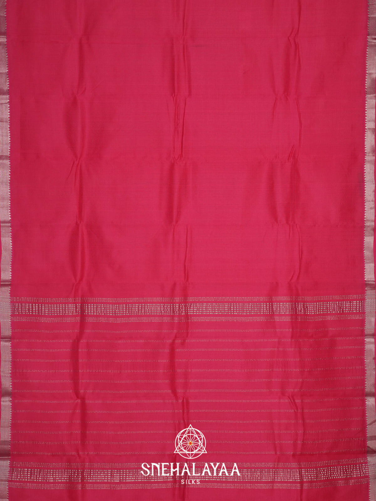 Rani Pink  Mangalagiri Silk Cotton Saree with Printed Blouse