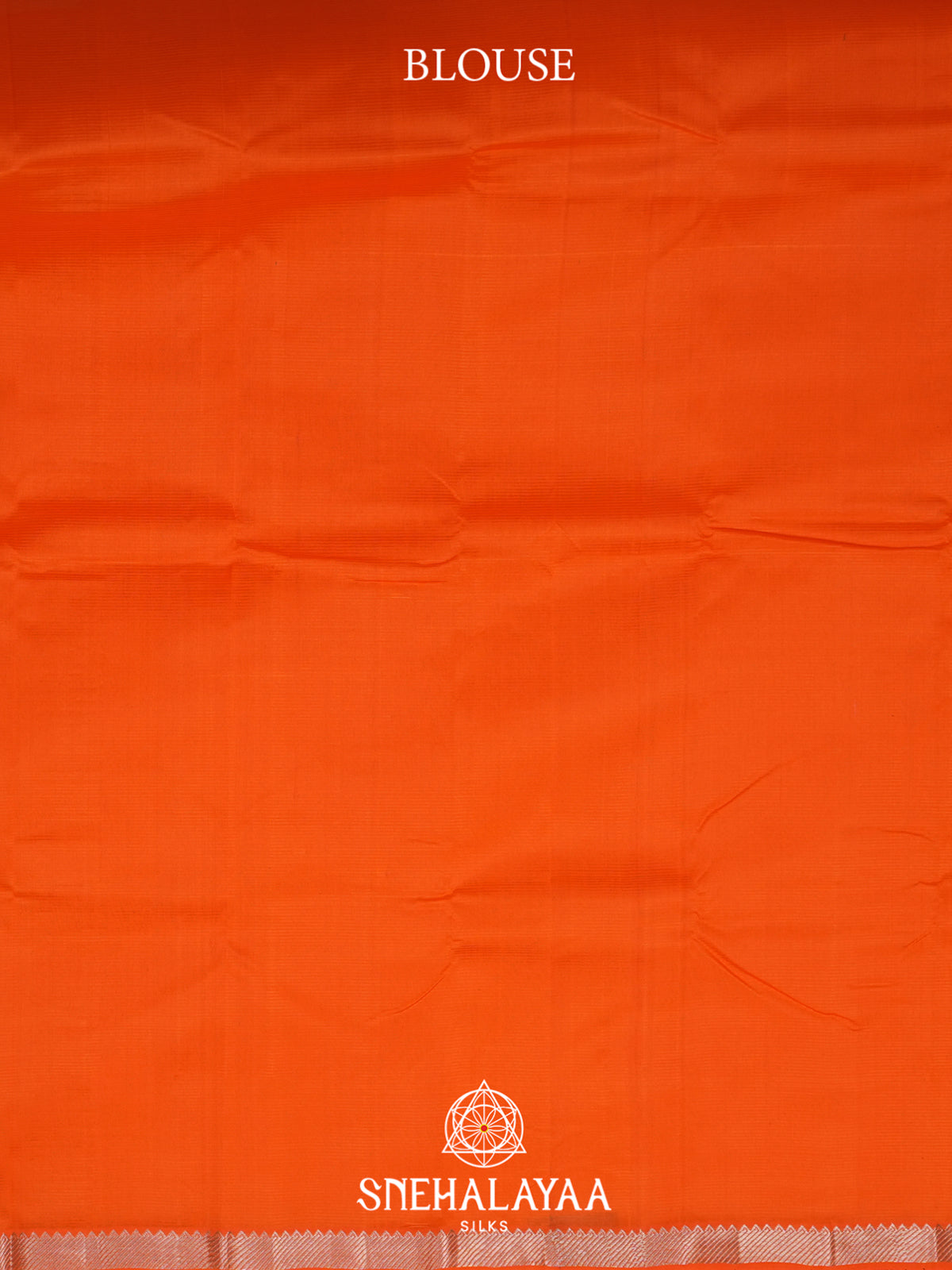 Orange  Mangalagiri Silk Cotton Saree with Printed Blouse