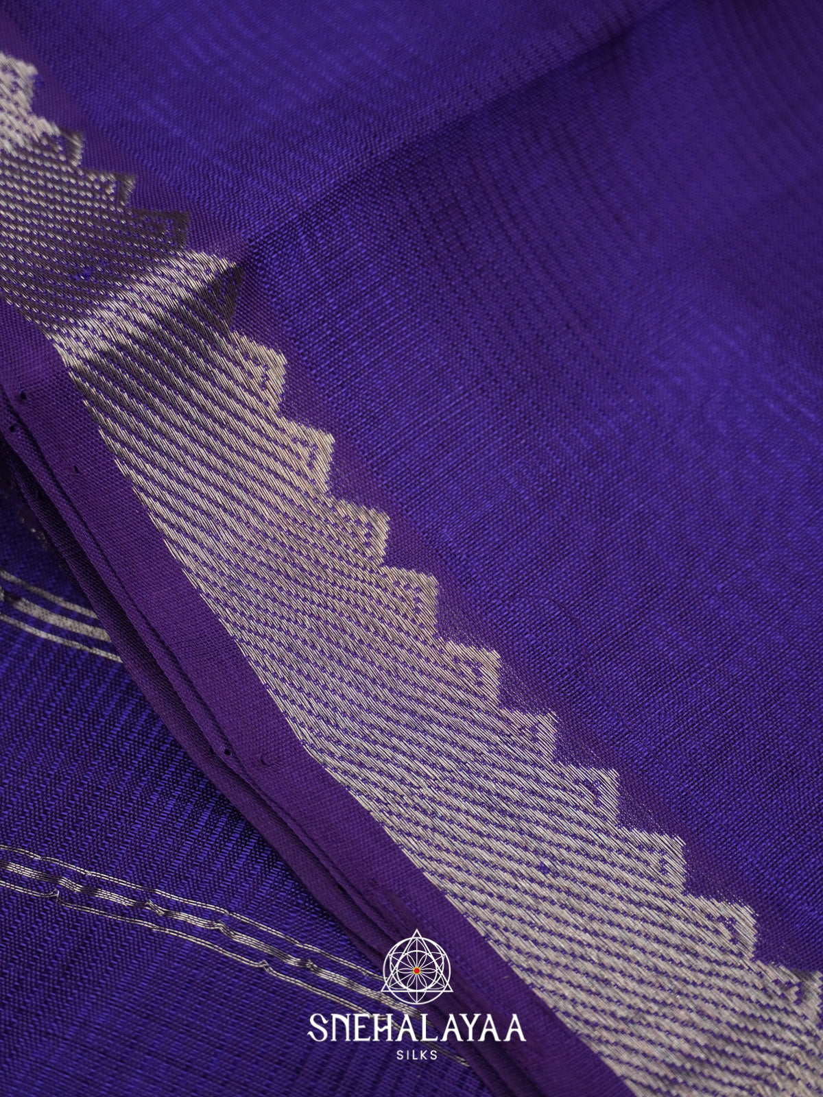 Blue  Mangalagiri Silk Cotton Saree with Printed Blouse