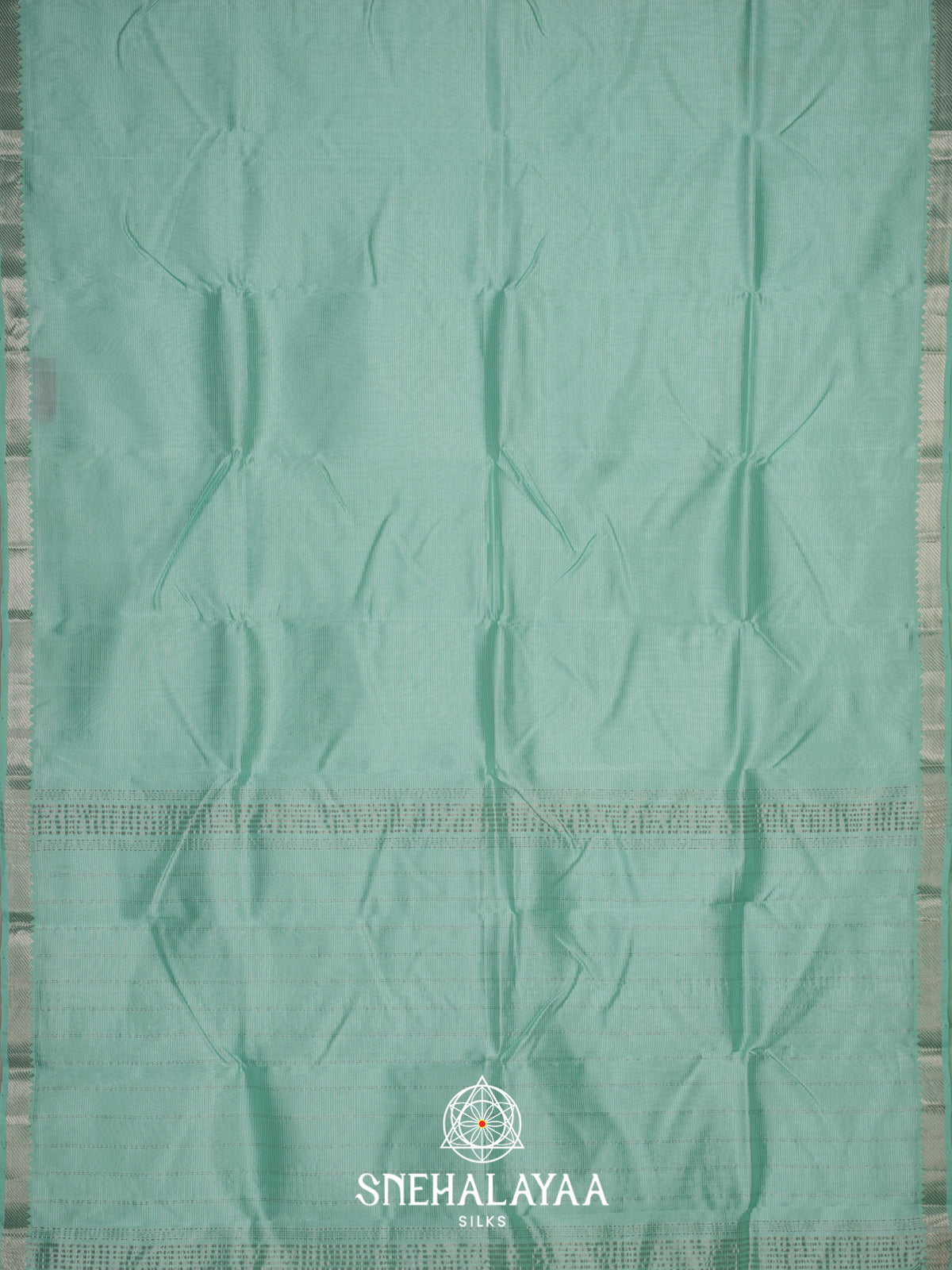 Mint Green  Mangalagiri Silk Cotton Saree with Printed Blouse