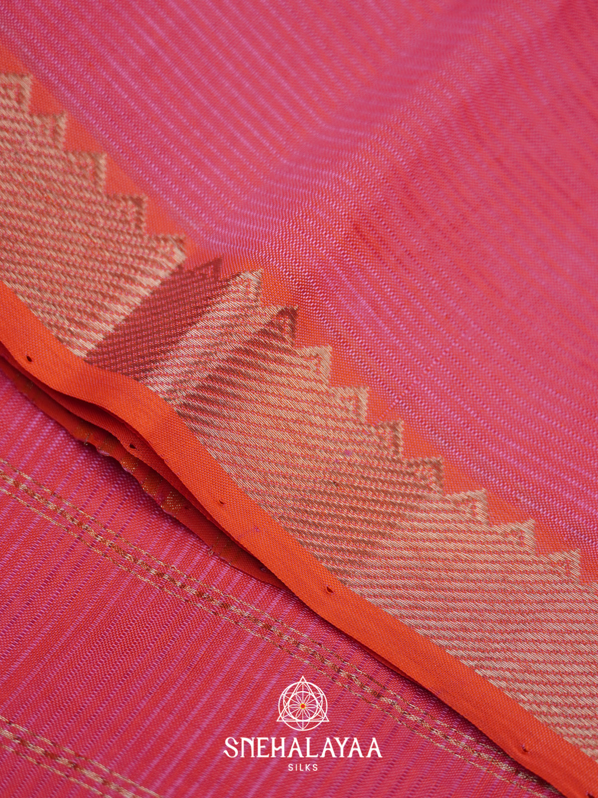Pink  Mangalagiri Silk Cotton Saree with Printed Blouse