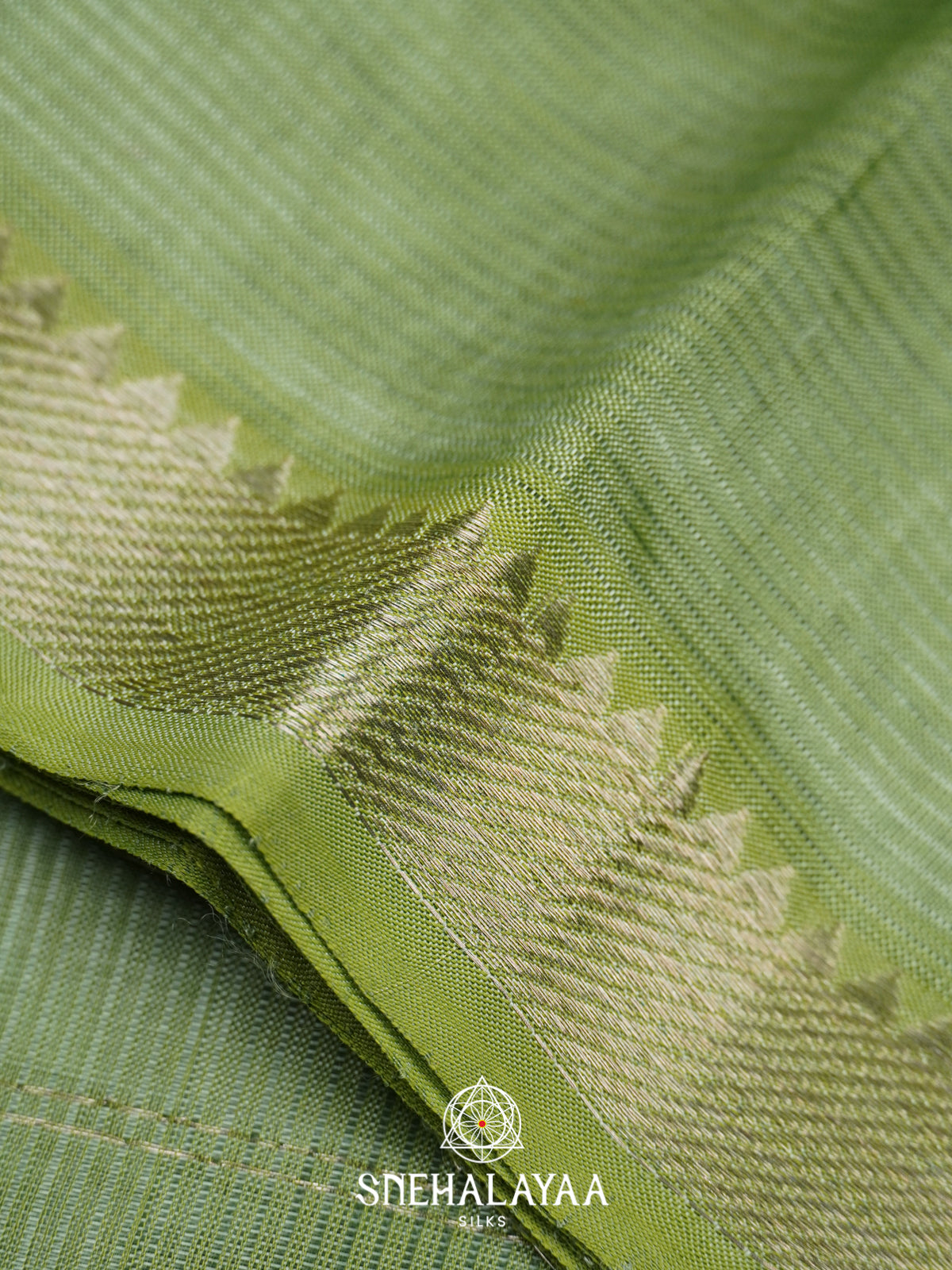 Sage Green  Mangalagiri Silk Cotton Saree with Printed Blouse
