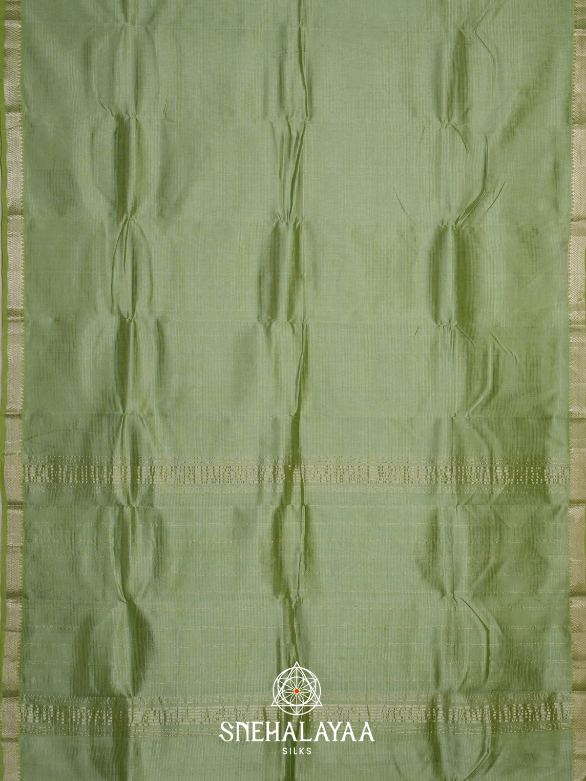Sage Green  Mangalagiri Silk Cotton Saree with Printed Blouse