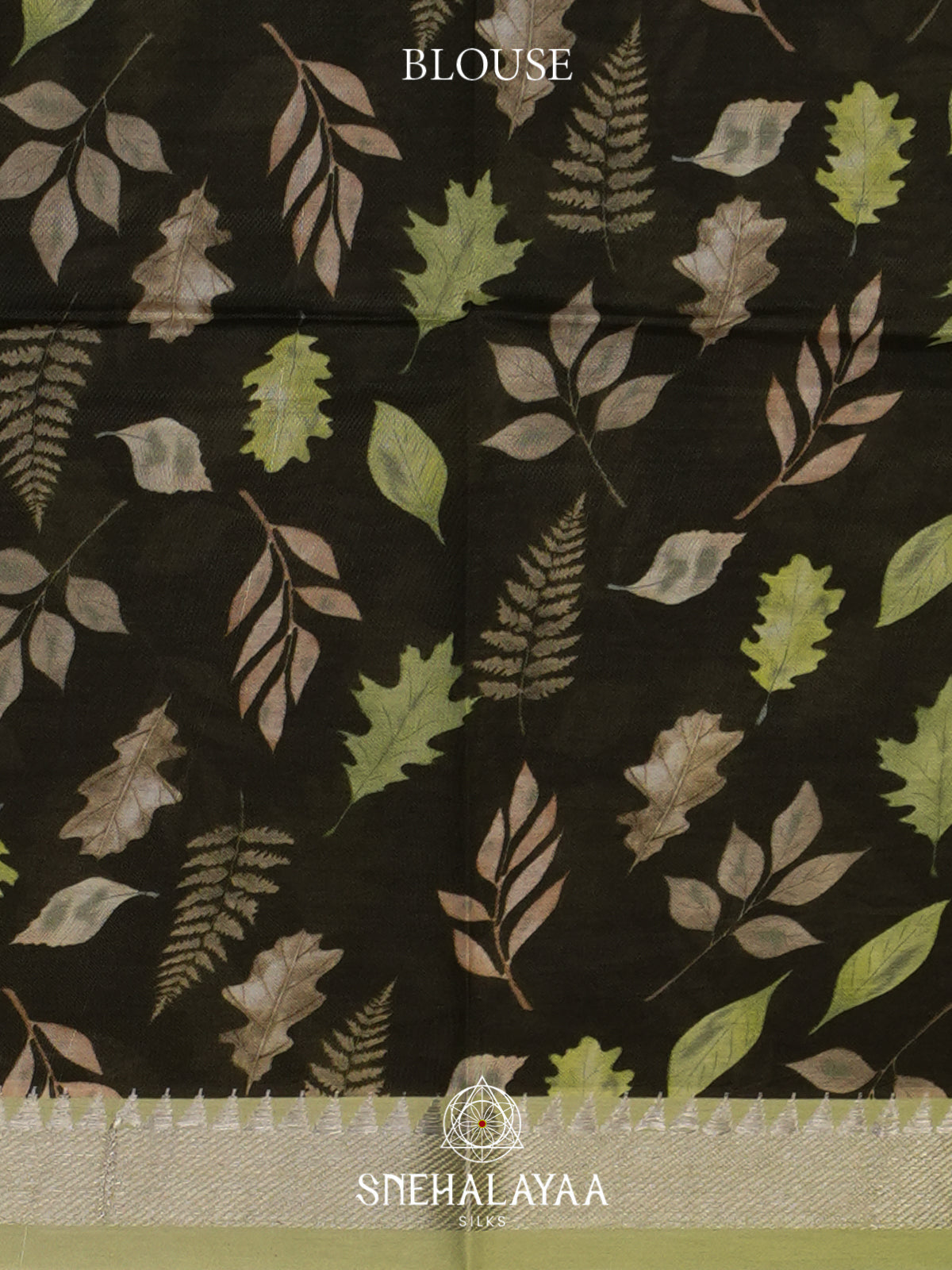 Sage Green  Mangalagiri Silk Cotton Saree with Printed Blouse