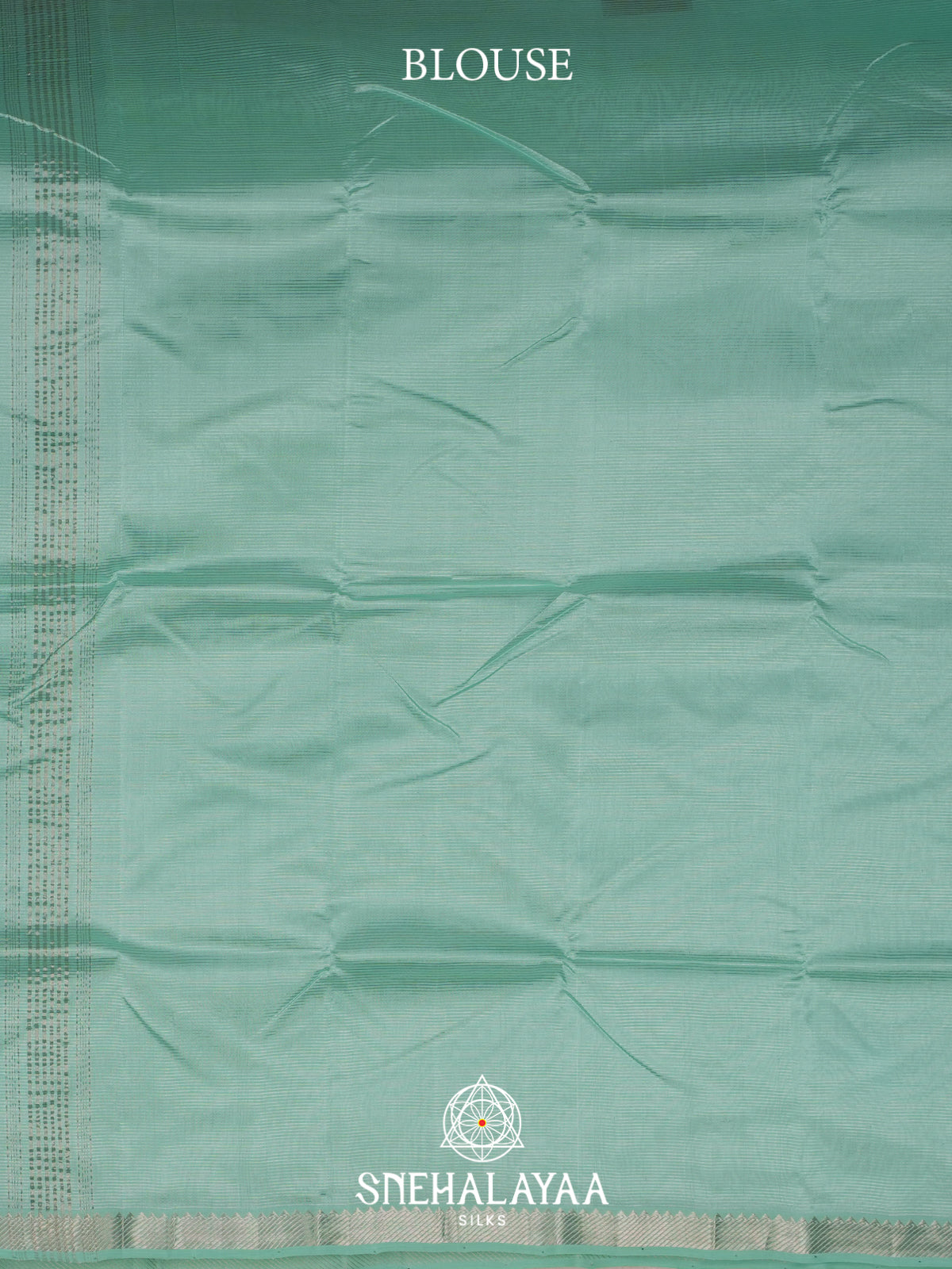 Mint Green  Mangalagiri Silk Cotton Saree with Printed Blouse