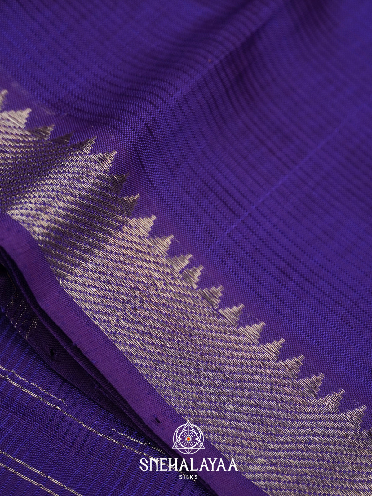 Blue  Mangalagiri Silk Cotton Saree with Printed Blouse