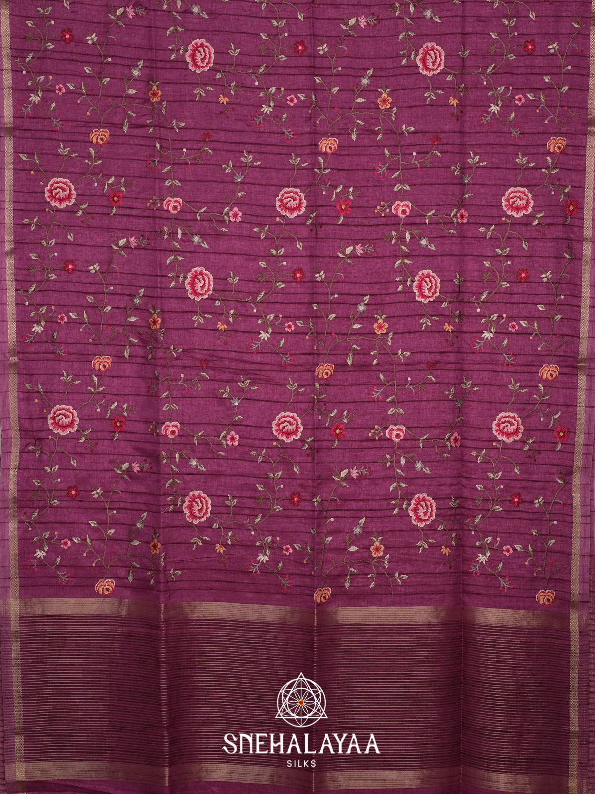 Magenta  Tussar Saree