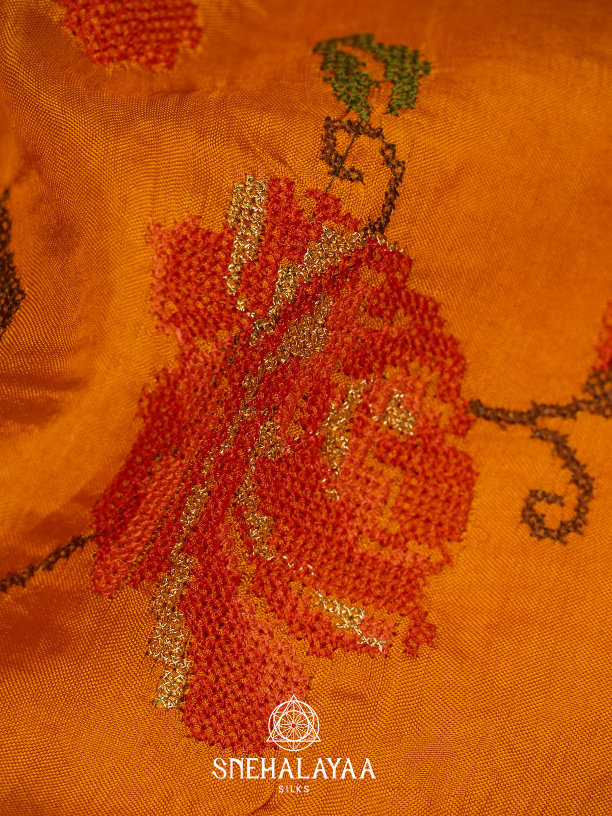 Mustard Dola Silk Saree
