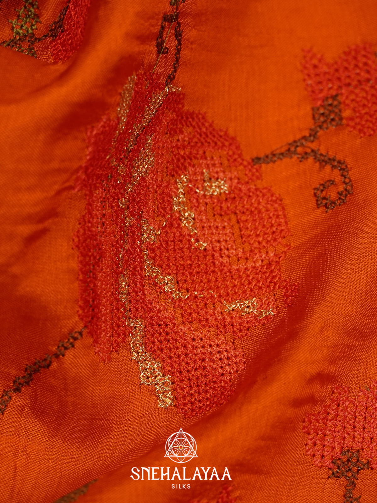 Orange Dola Silk Saree