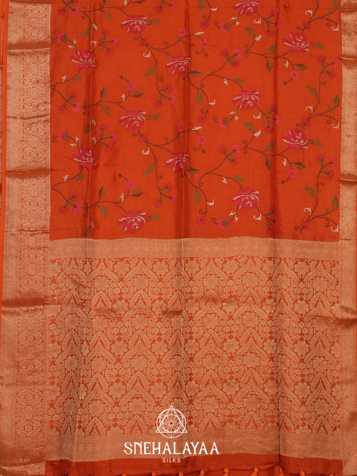 Orange Dola Silk Saree