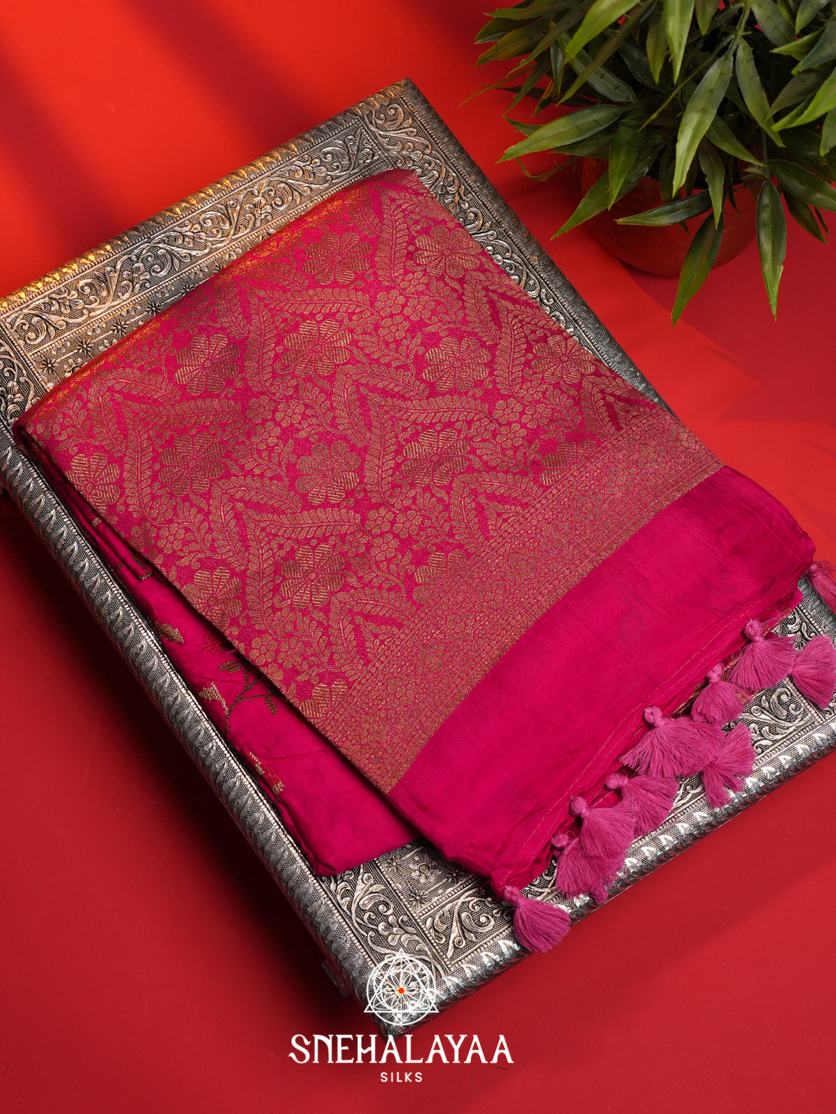 Pink Dola Silk Saree