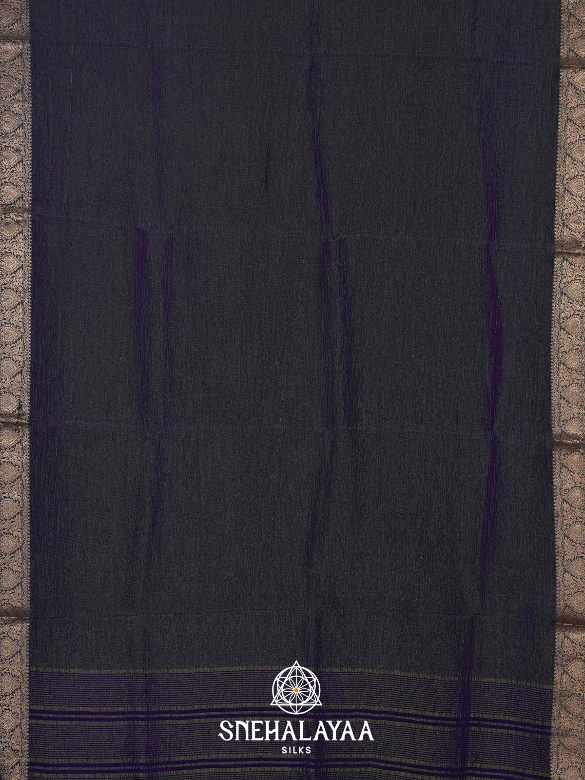 Navy Blue Crushed Tissue Saree