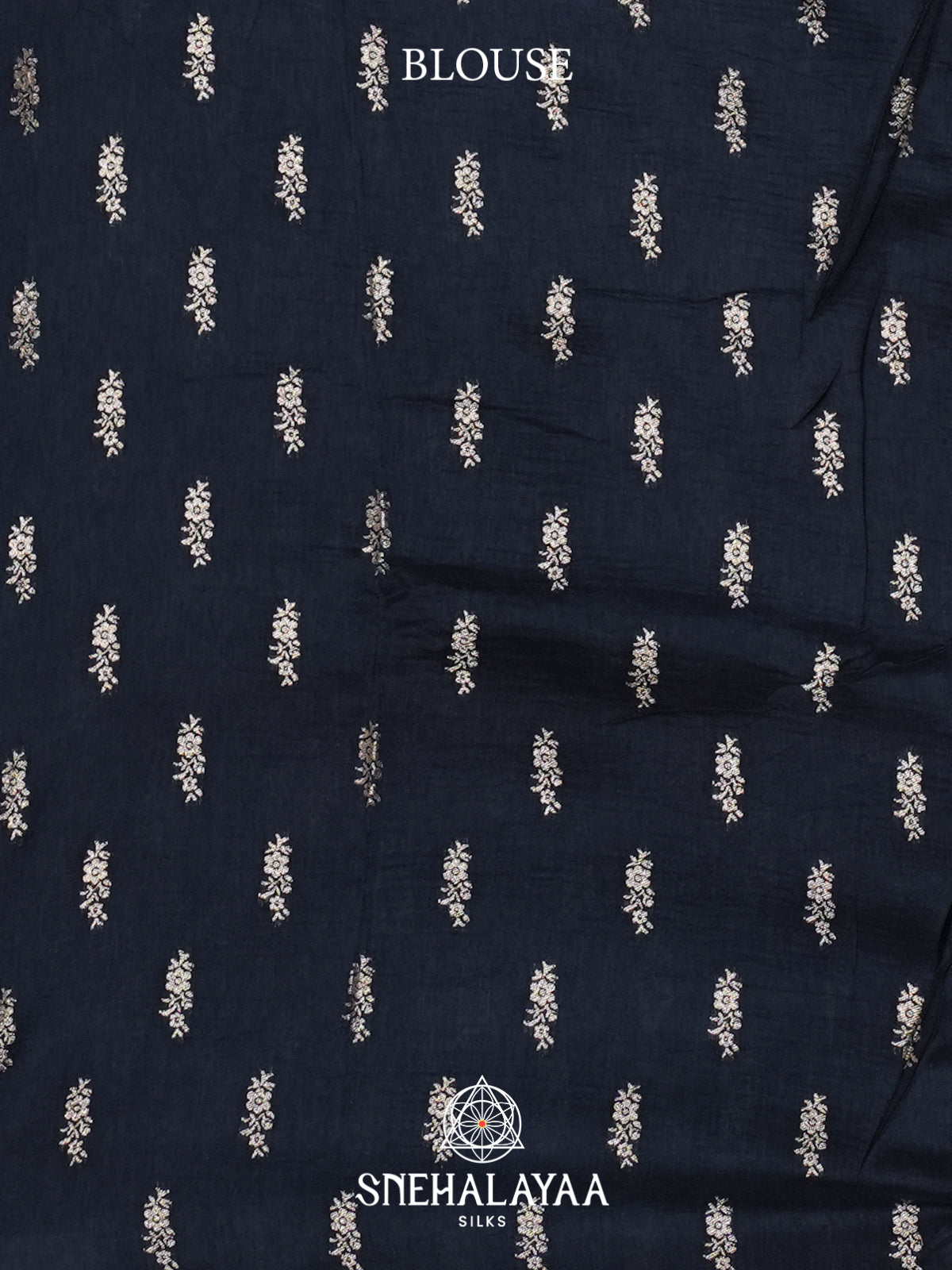 Navy Blue Crushed Tissue Saree