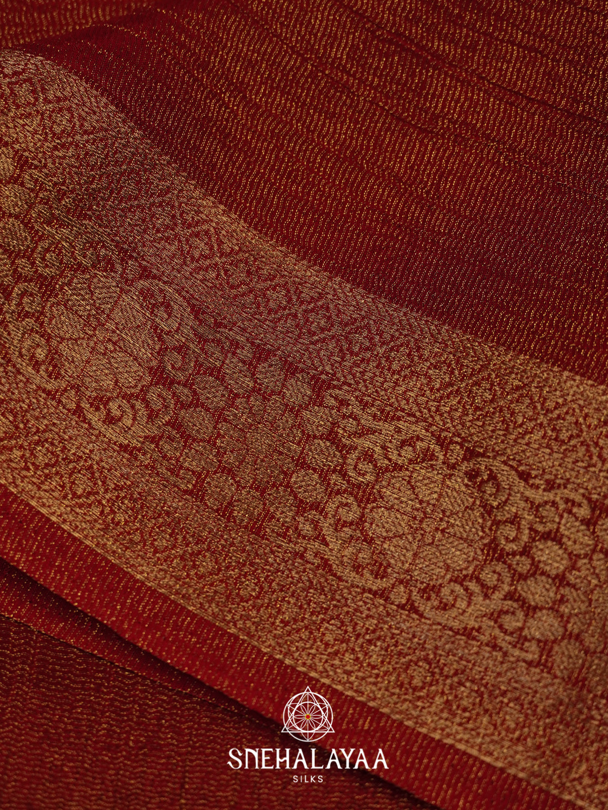 Maroon Crushed Tissue Saree