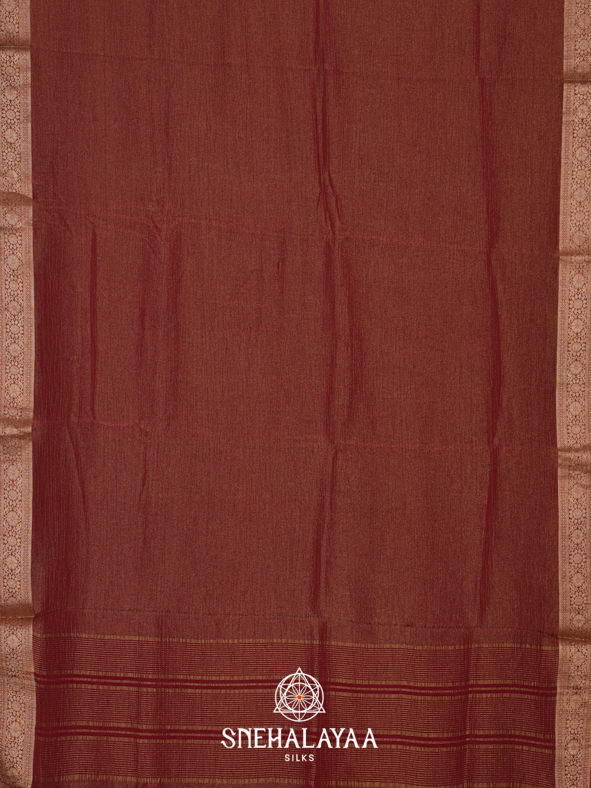 Maroon Crushed Tissue Saree