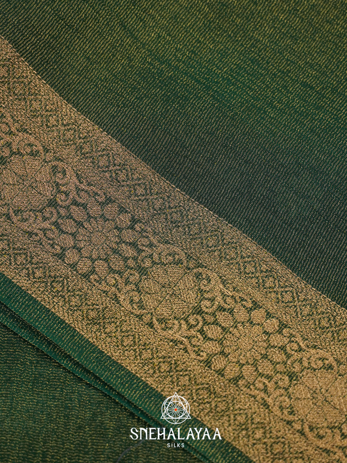 Green Crushed Tissue Saree