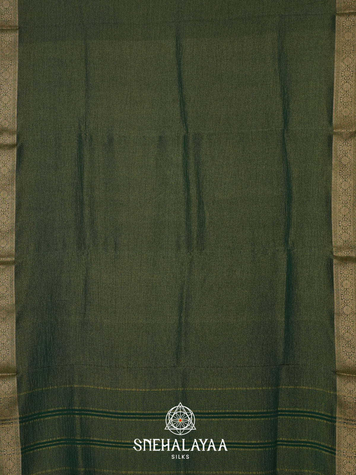 Green Crushed Tissue Saree