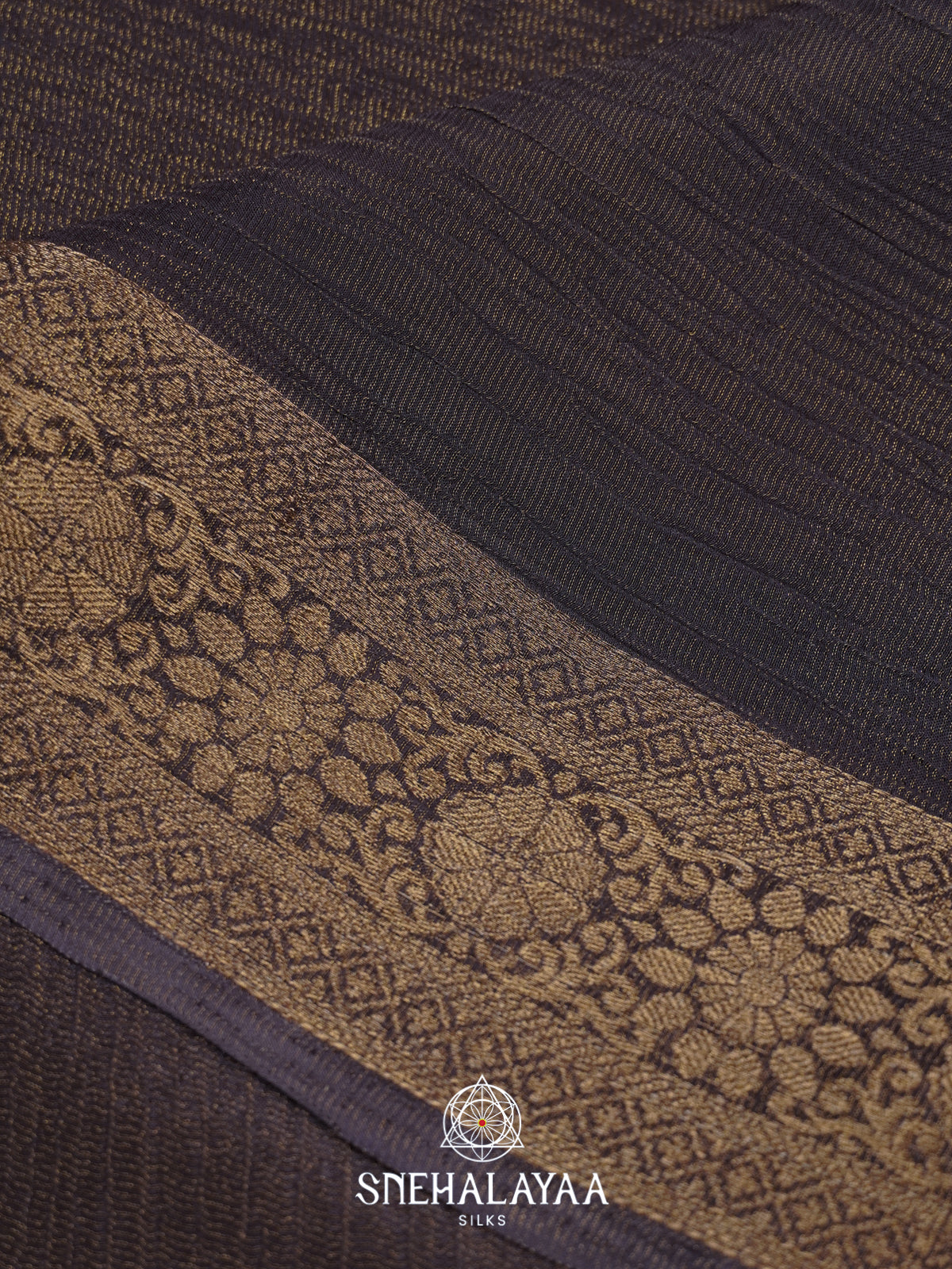 Grey Crushed Tissue Saree