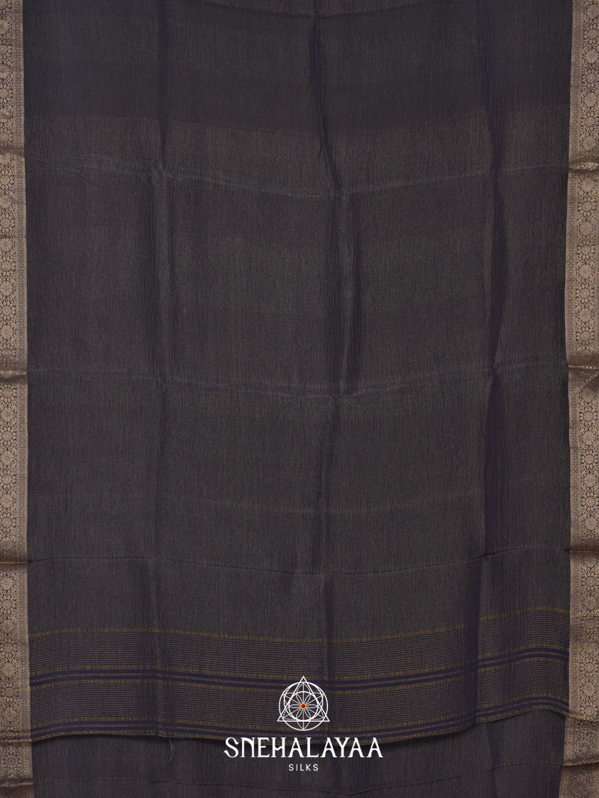 Grey Crushed Tissue Saree
