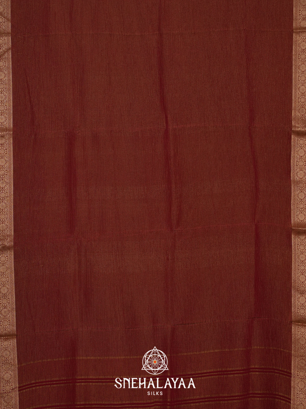 Maroon Crushed Tissue Saree