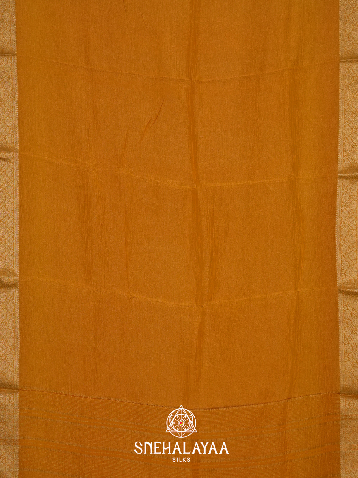 Yellow Crushed Tissue Saree