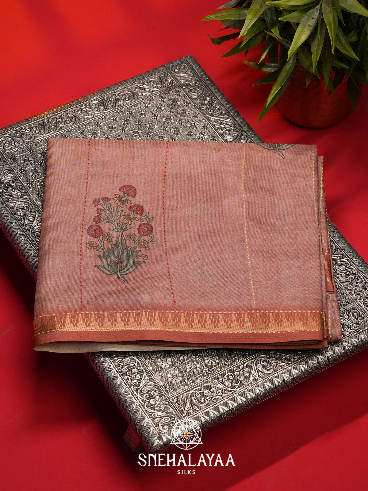 Orange Tussar Saree
