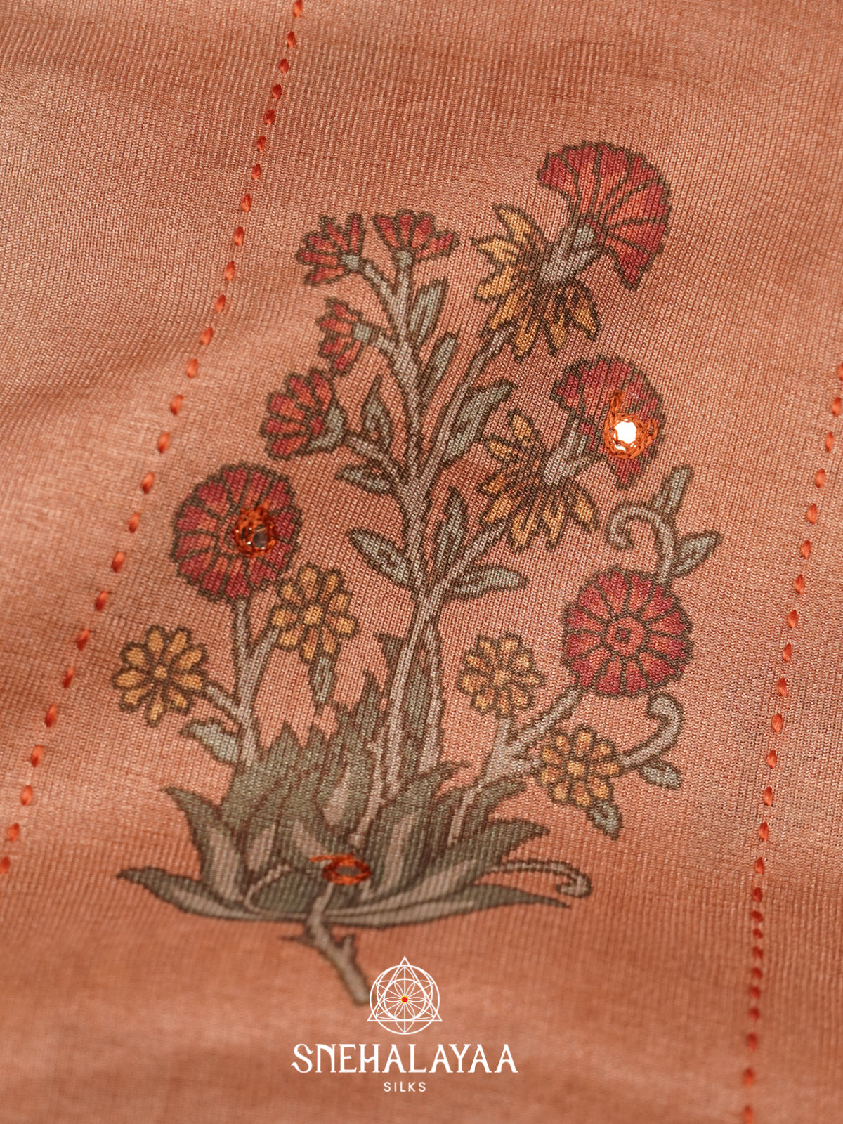 Orange Tussar Saree