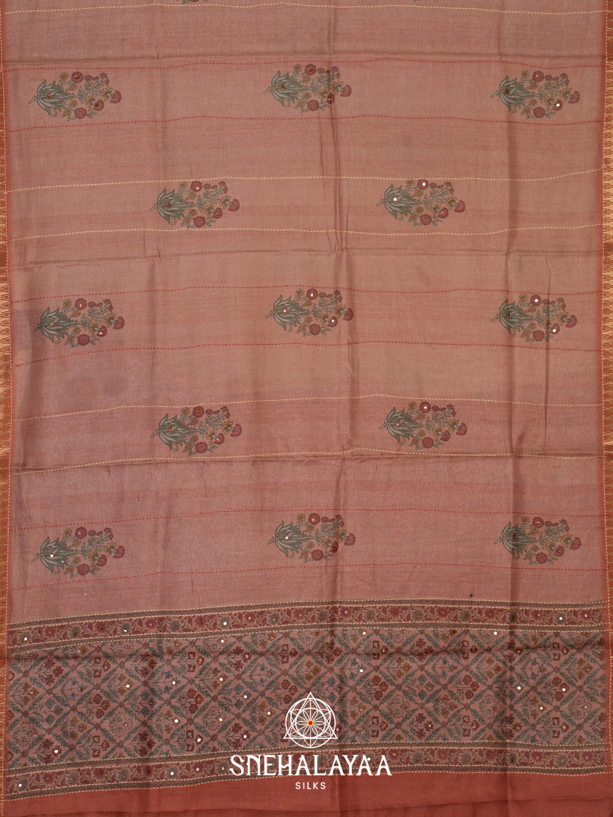 Orange Tussar Saree
