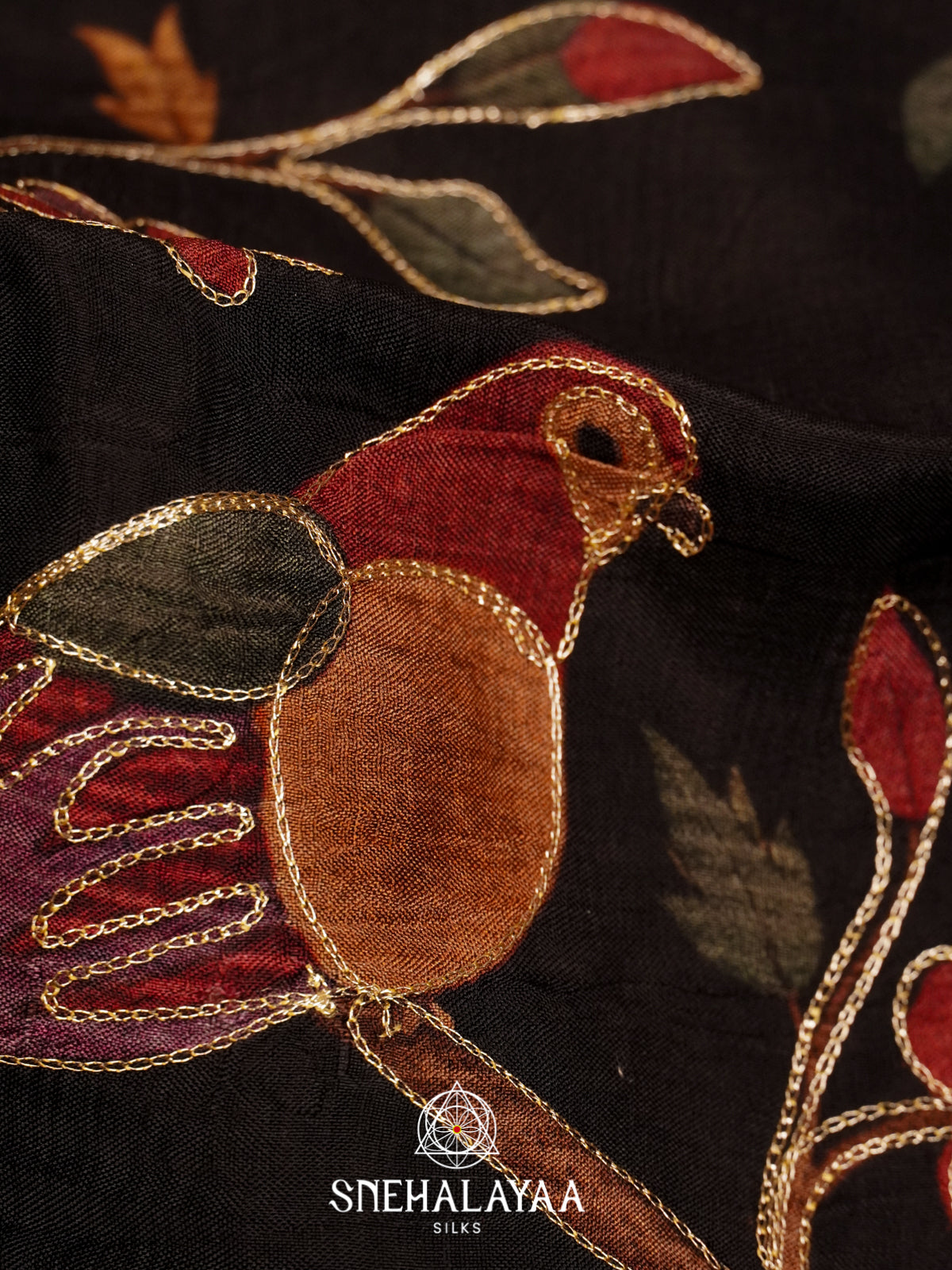 Black Dola Silk Saree