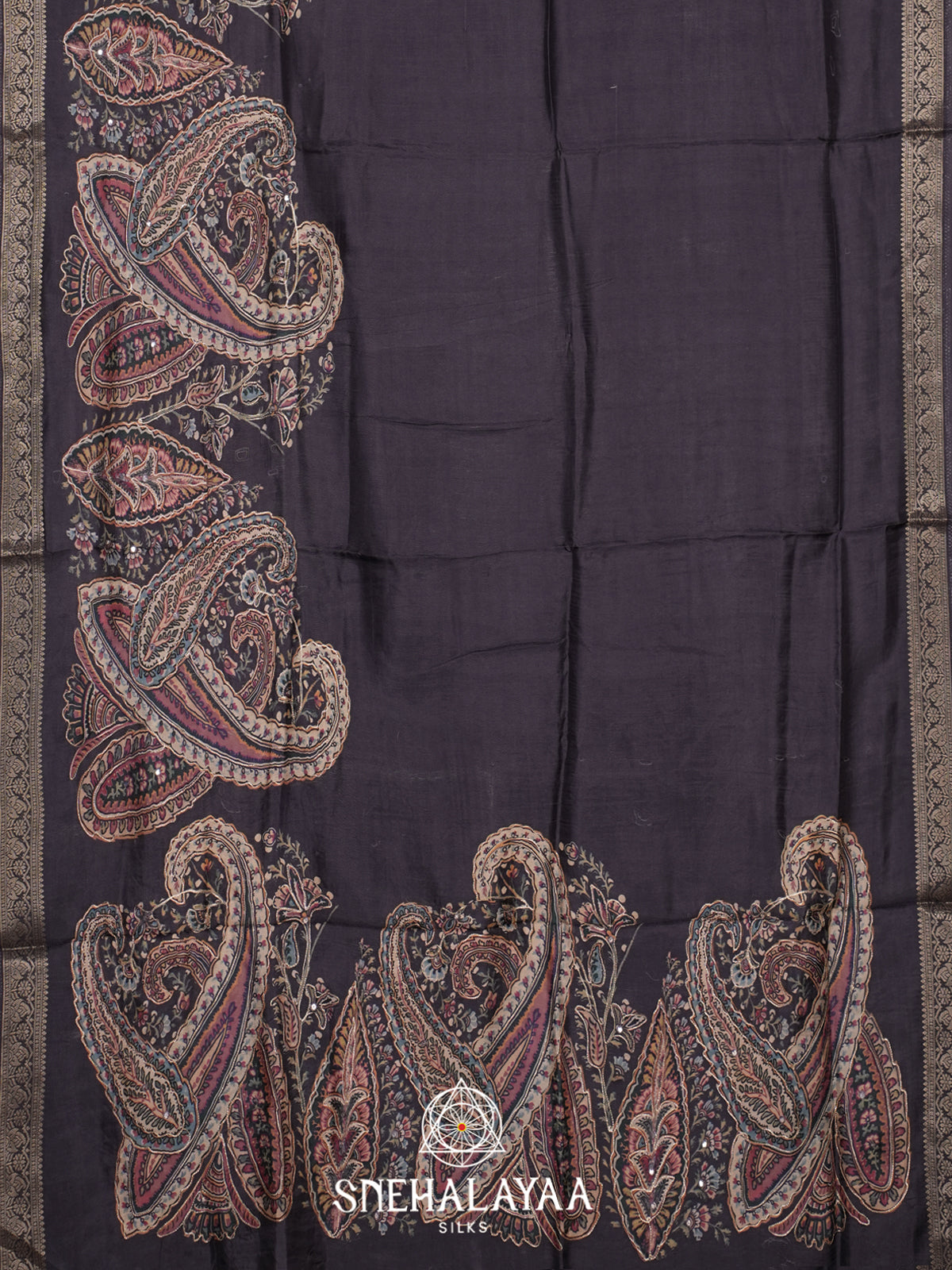 Black Dola Silk Saree
