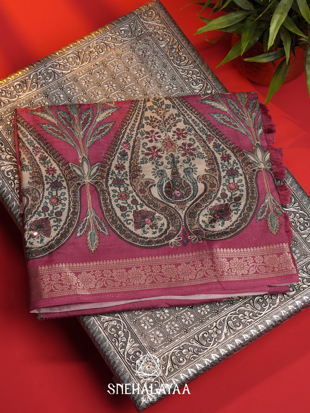 Mauve Dola Silk Saree