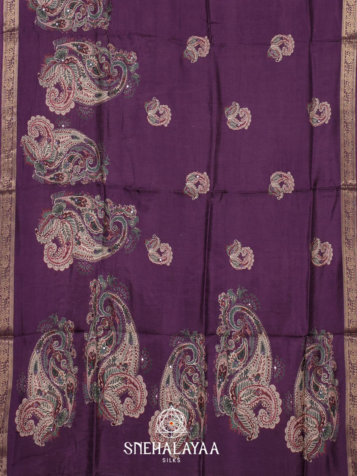Purple Dola Silk Saree