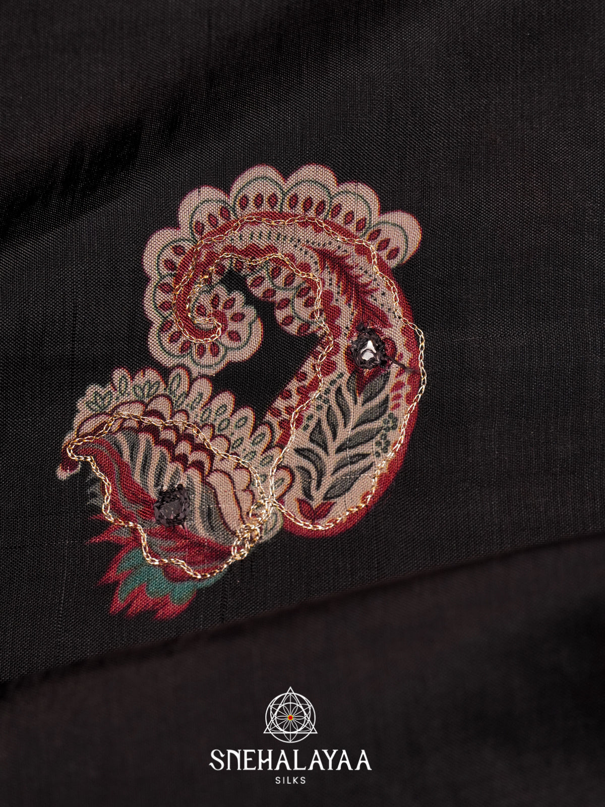 Black Dola Silk Saree
