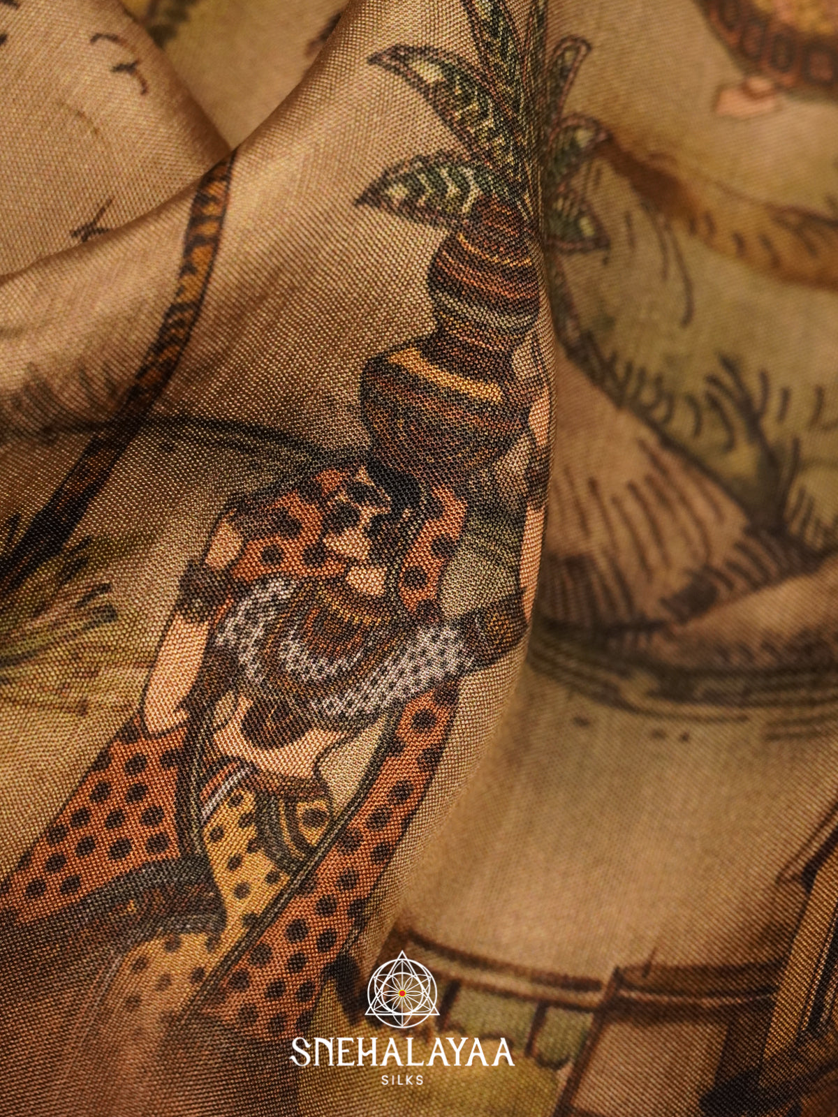 Beige Dola Silk Saree