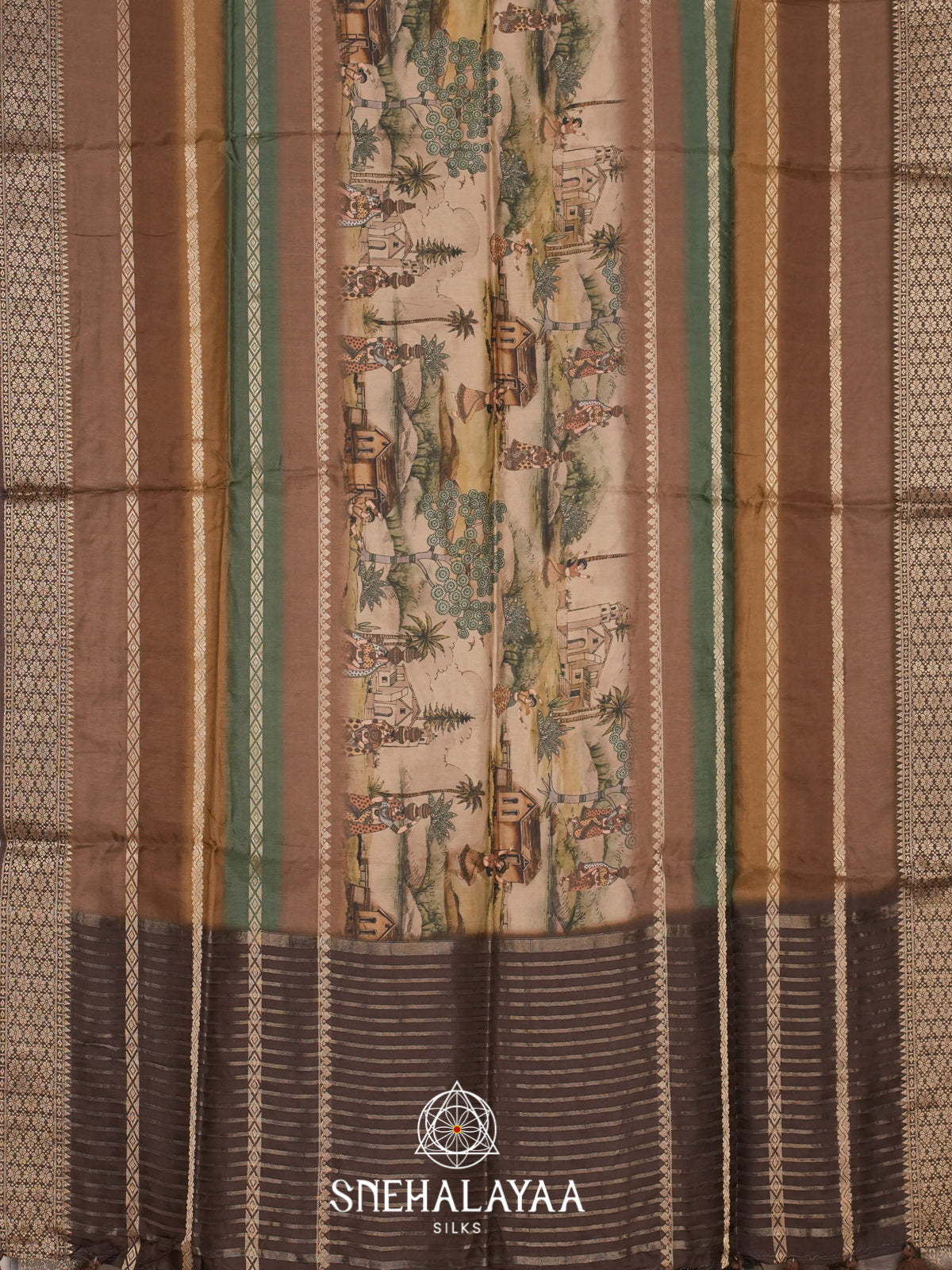 Beige Dola Silk Saree