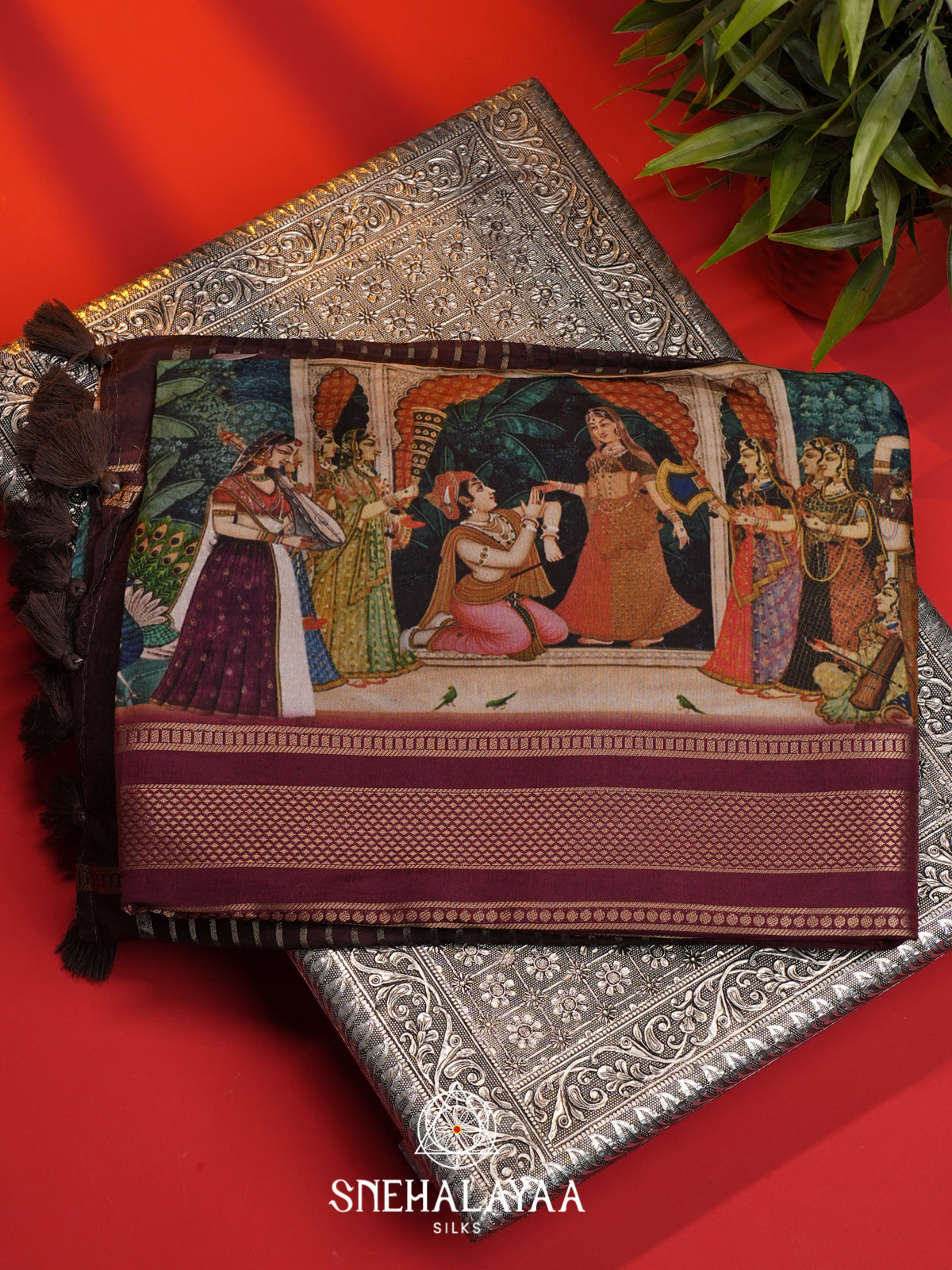 Purple Dola Silk Saree