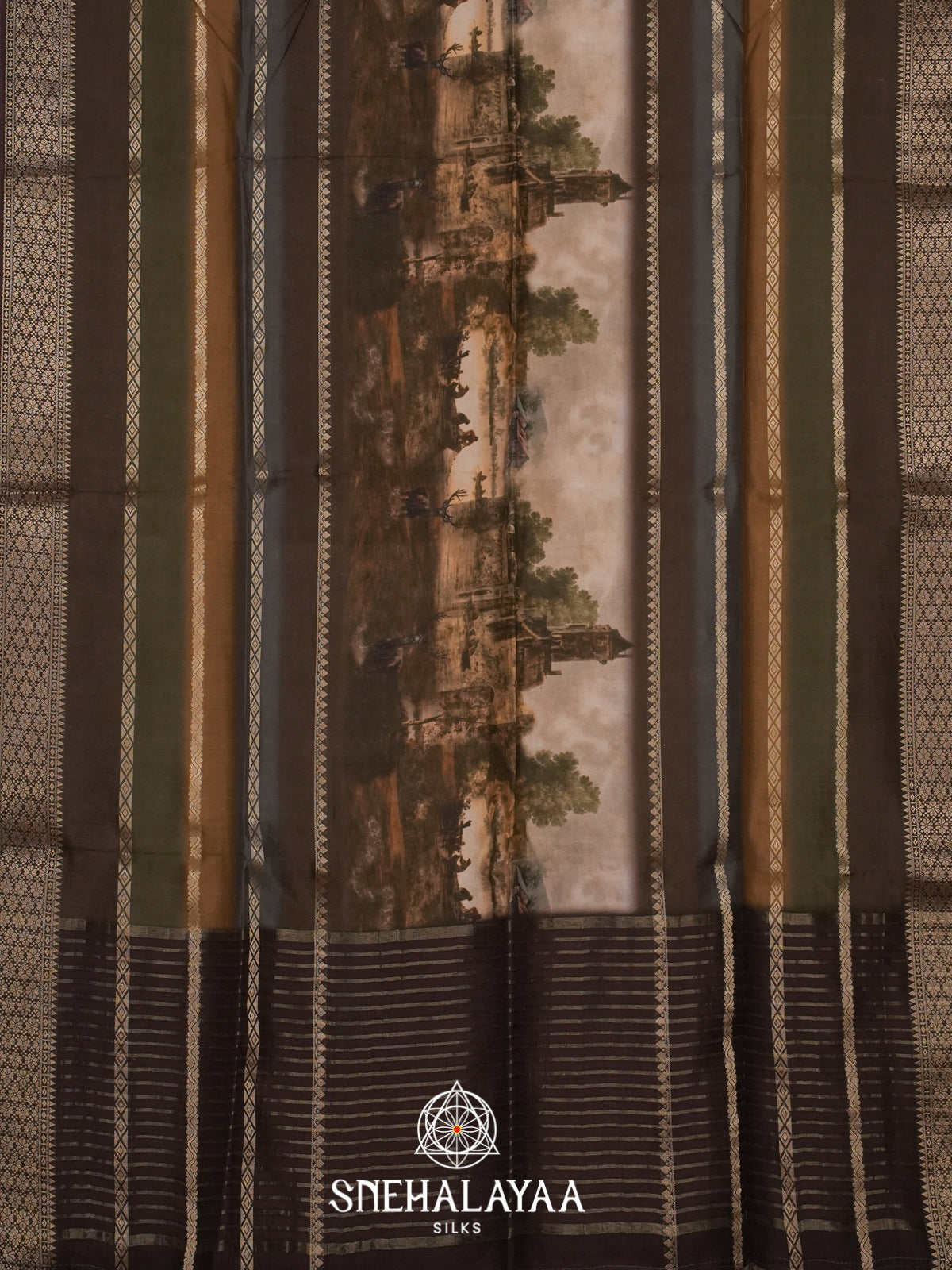 Brown Dola Silk Saree