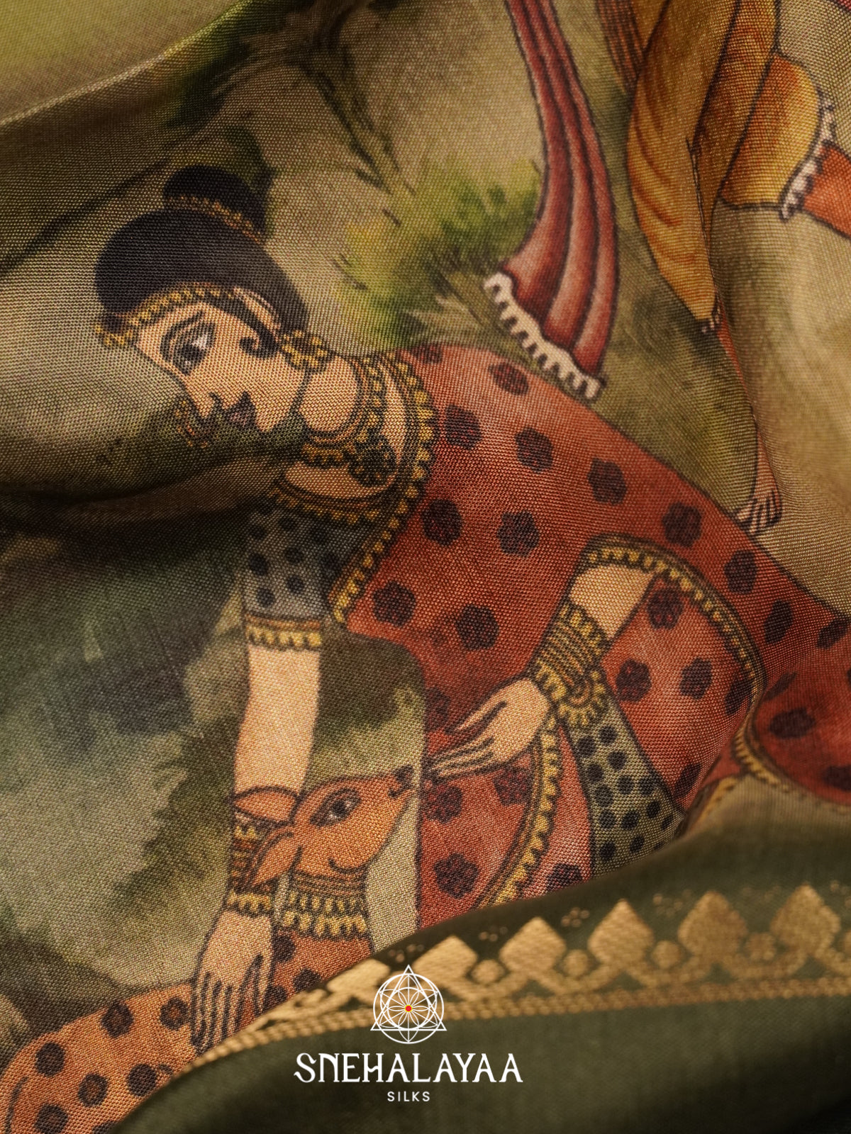 Sage Green Dola Silk Saree