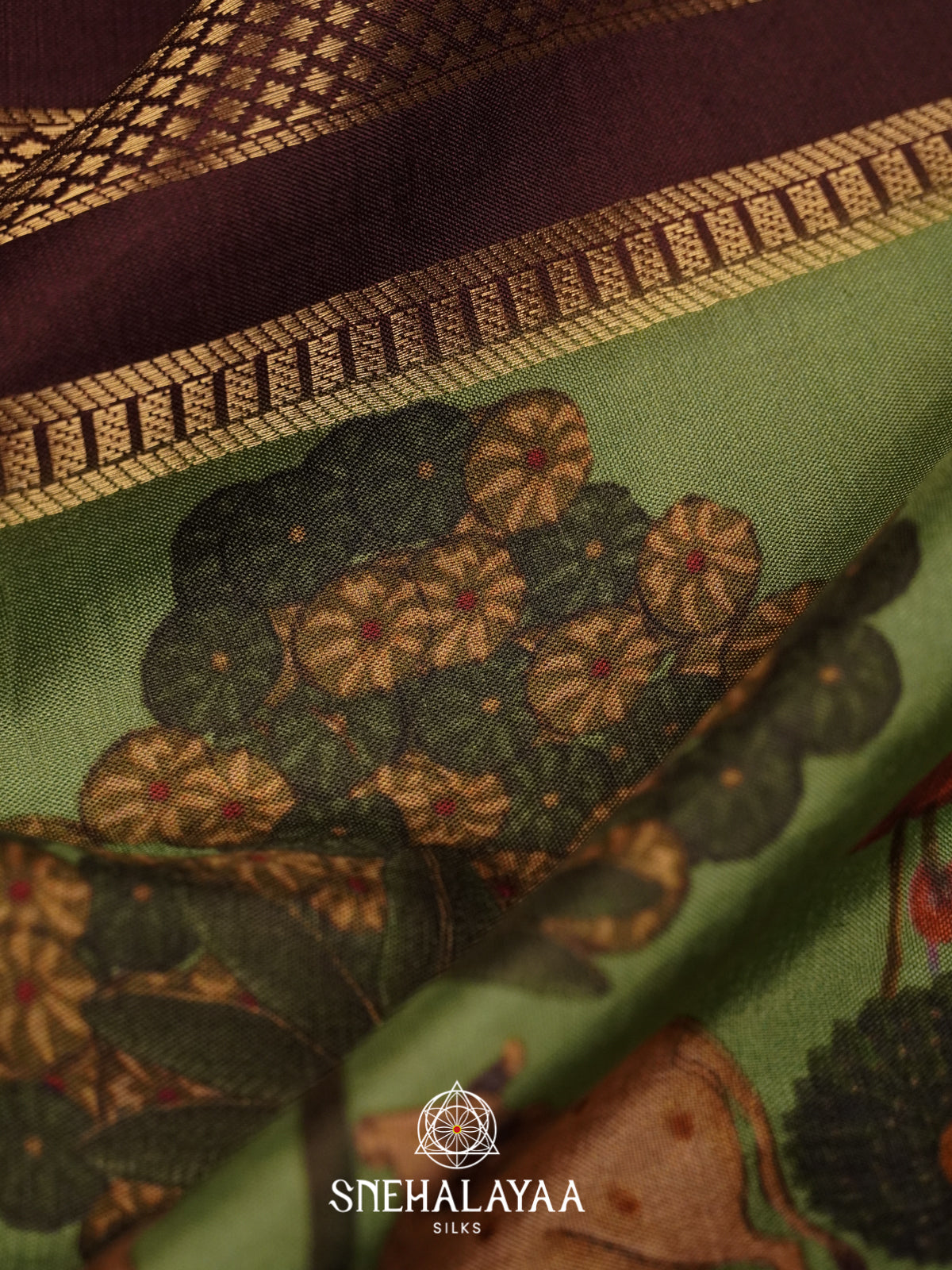 Olive Green Dola Silk Saree