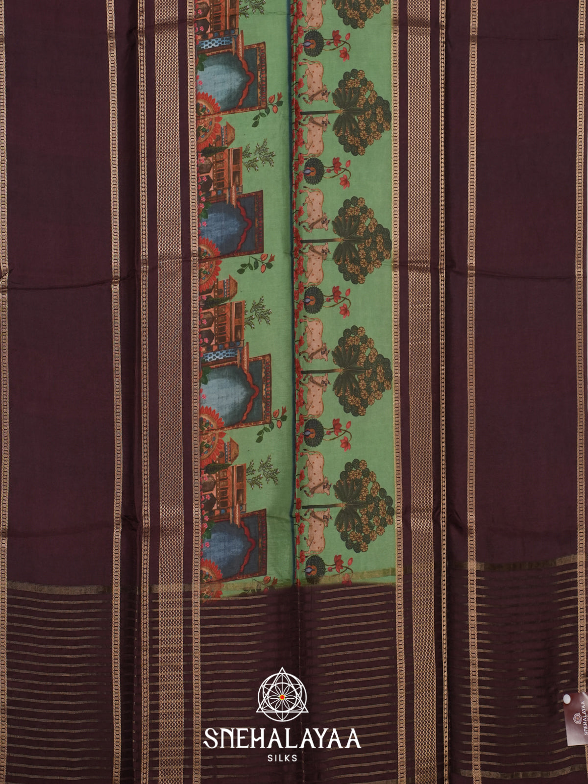 Olive Green Dola Silk Saree