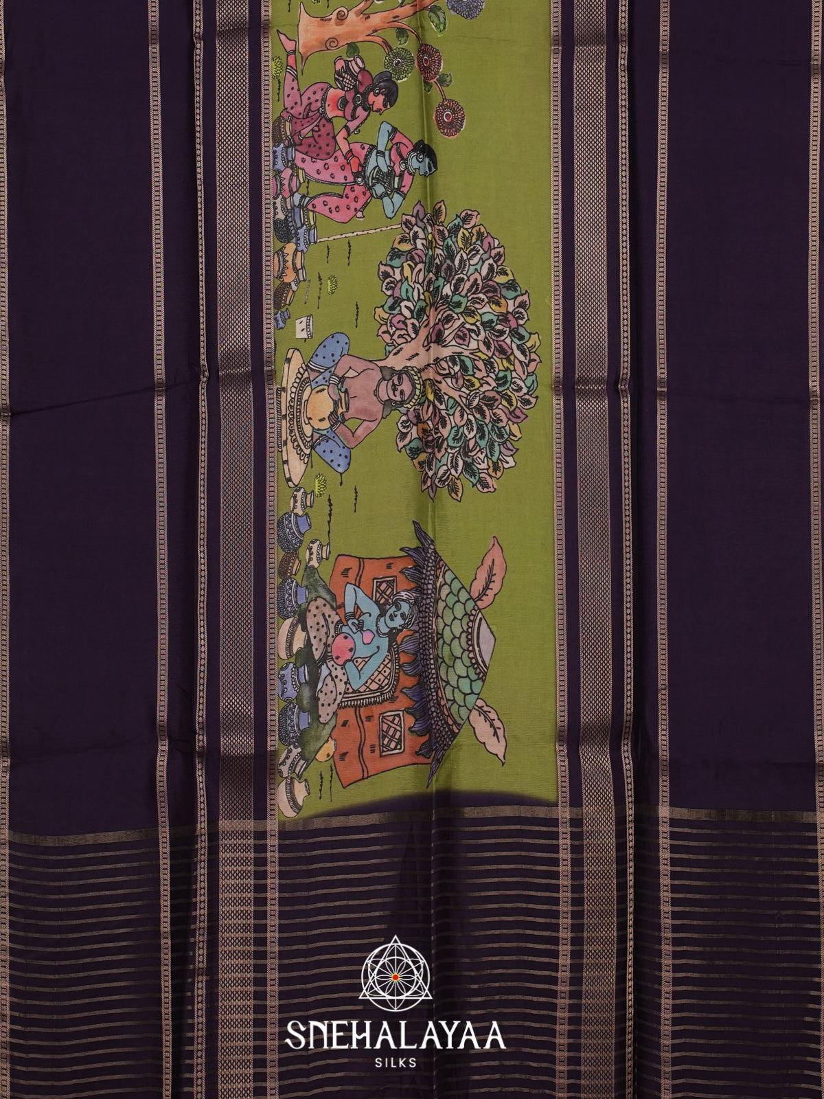 Sage Green Dola Silk Saree