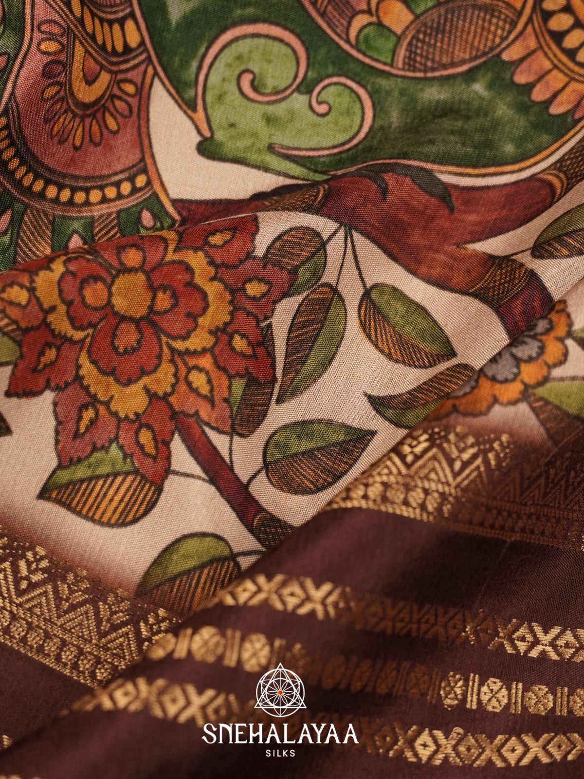 Cream Dola Silk Saree