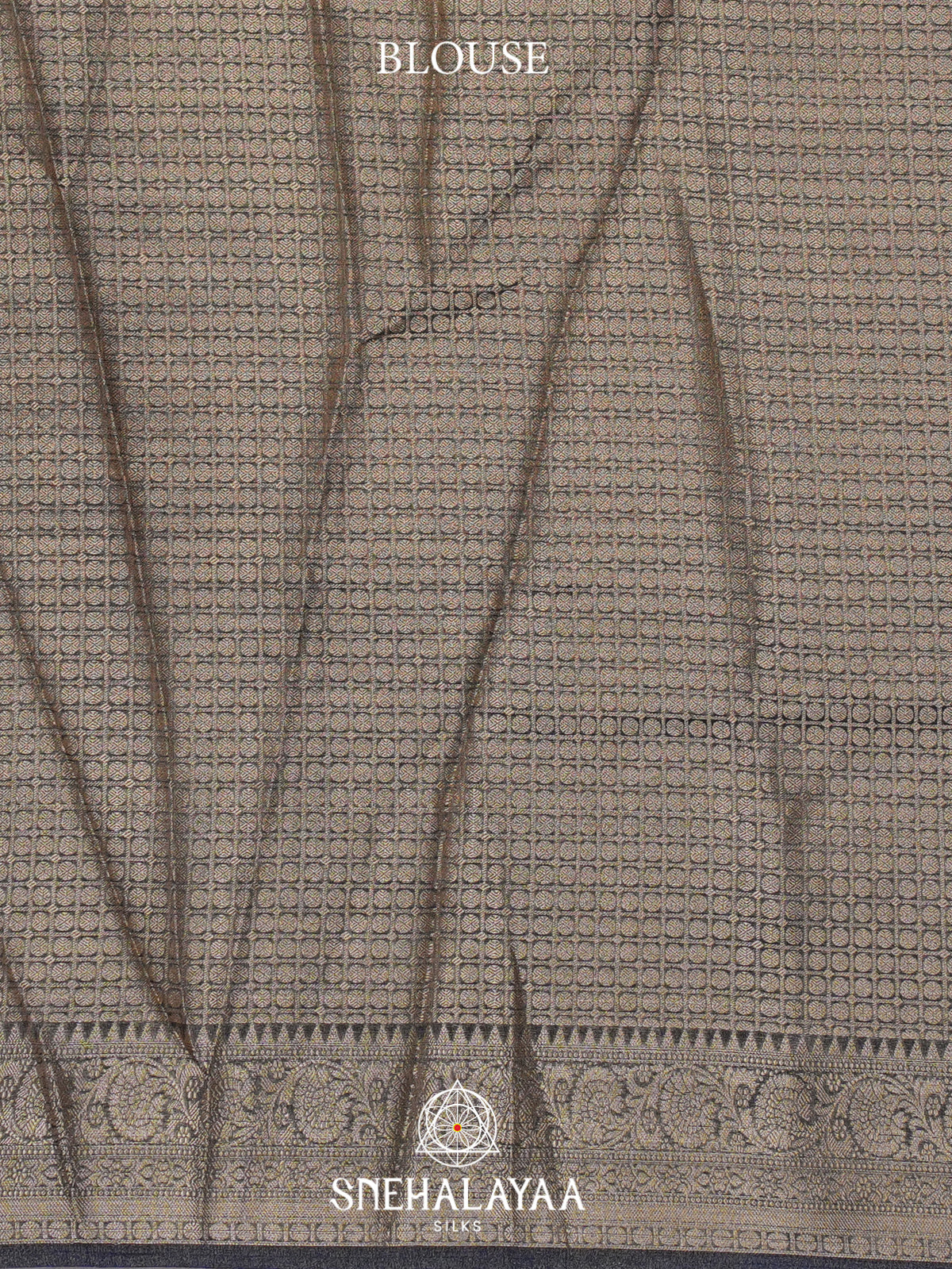 Charcoal Grey Dola Silk Saree
