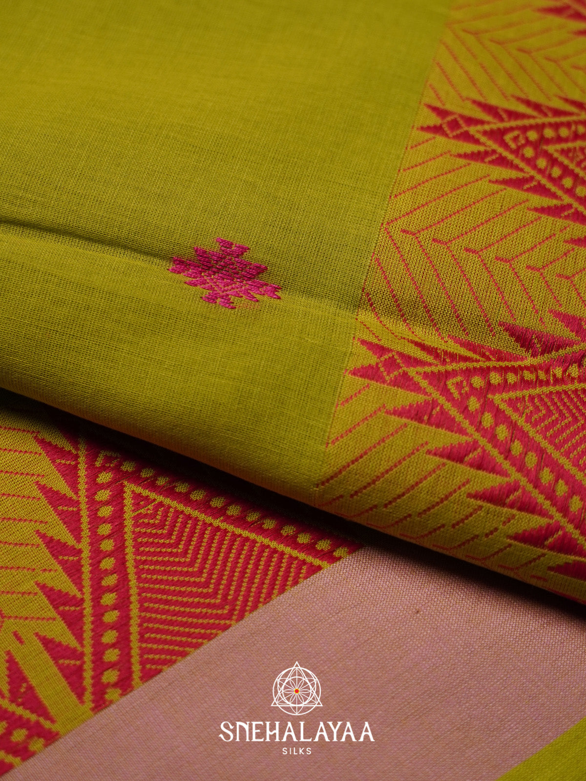Parrot Green Bengal Cotton Saree