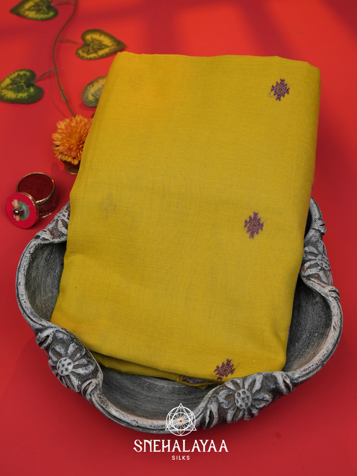 Greenish Yellow Bengal Cotton Saree